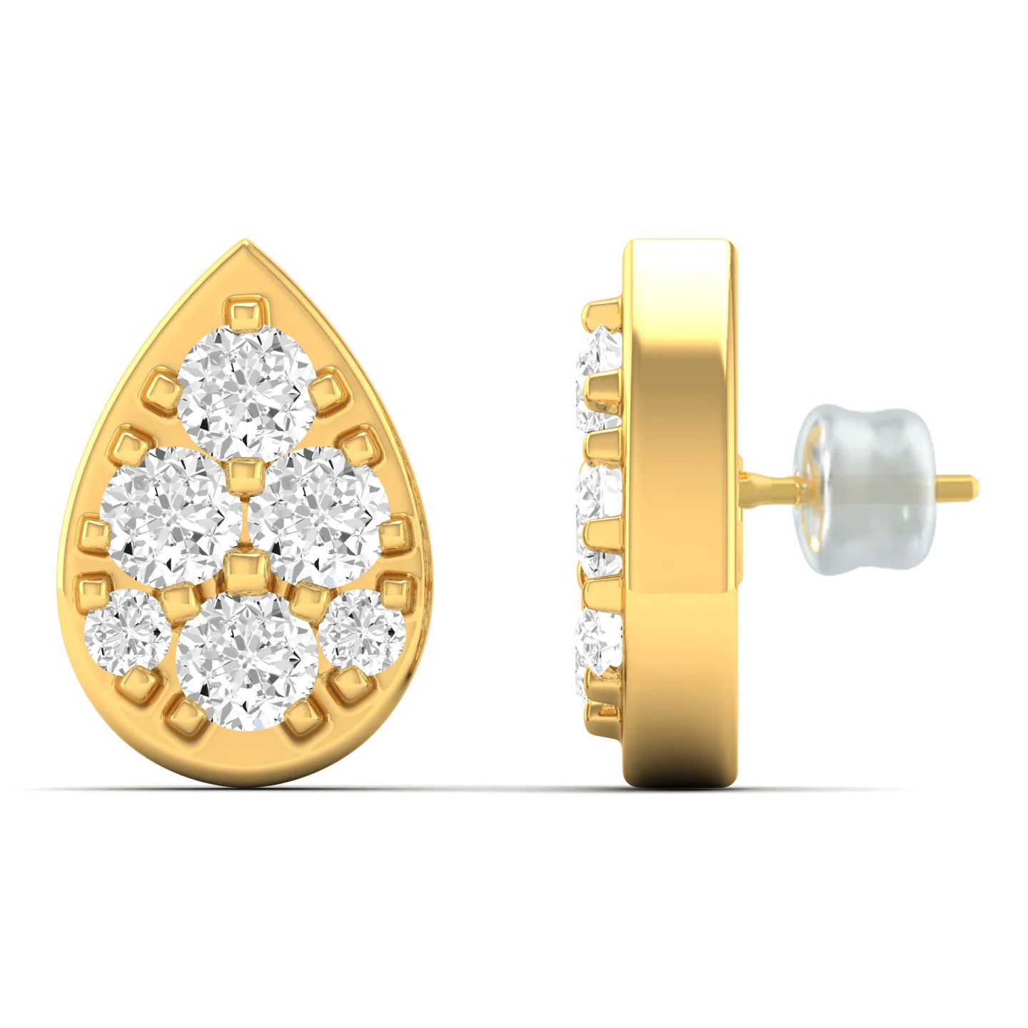 0.20 Ct Diamond Fashion Stud Earrings 9k Solid Gold - Image 2