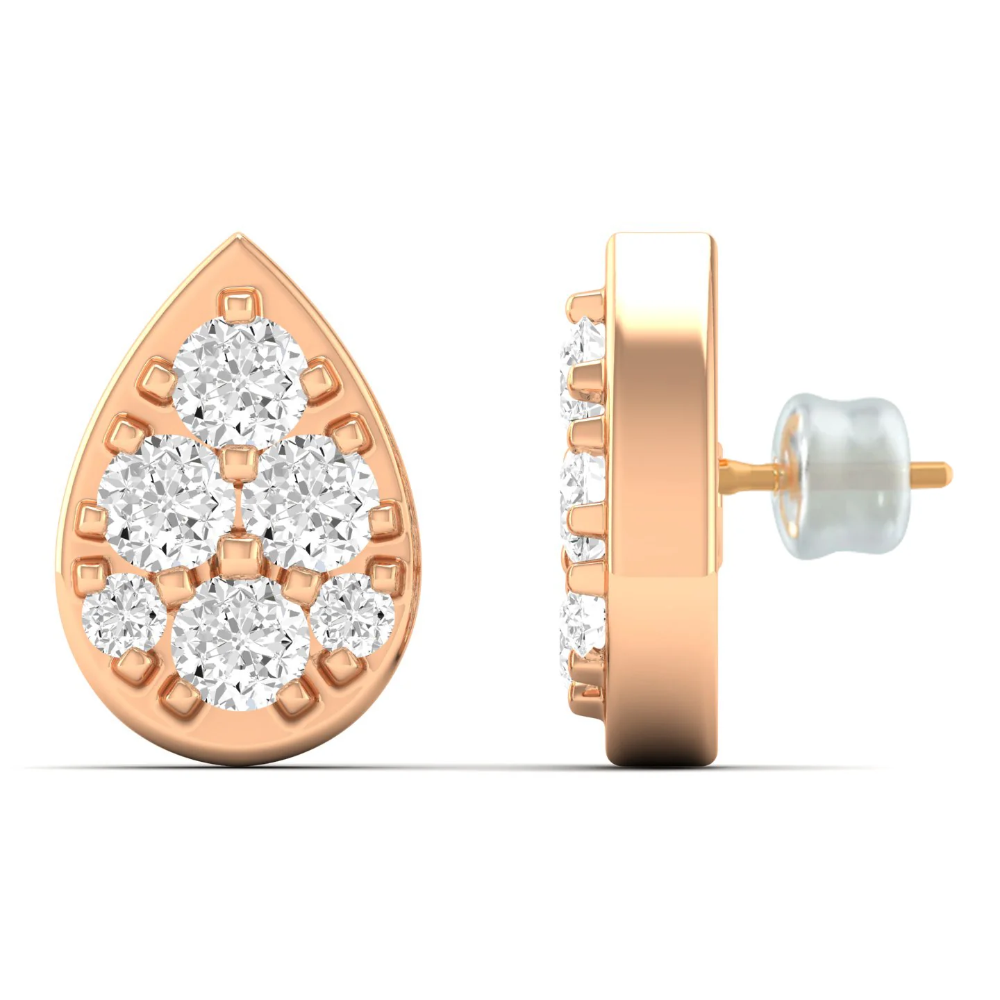 0.20 Ct Diamond Fashion Stud Earrings 9k Solid Gold - Image 4
