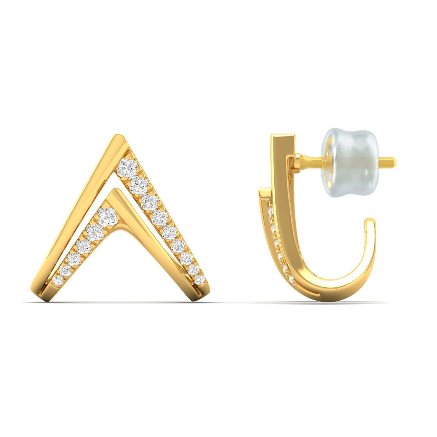 0.36 Ct Diamond Fashion Stud Earrings 9k Solid Gold - Image 2
