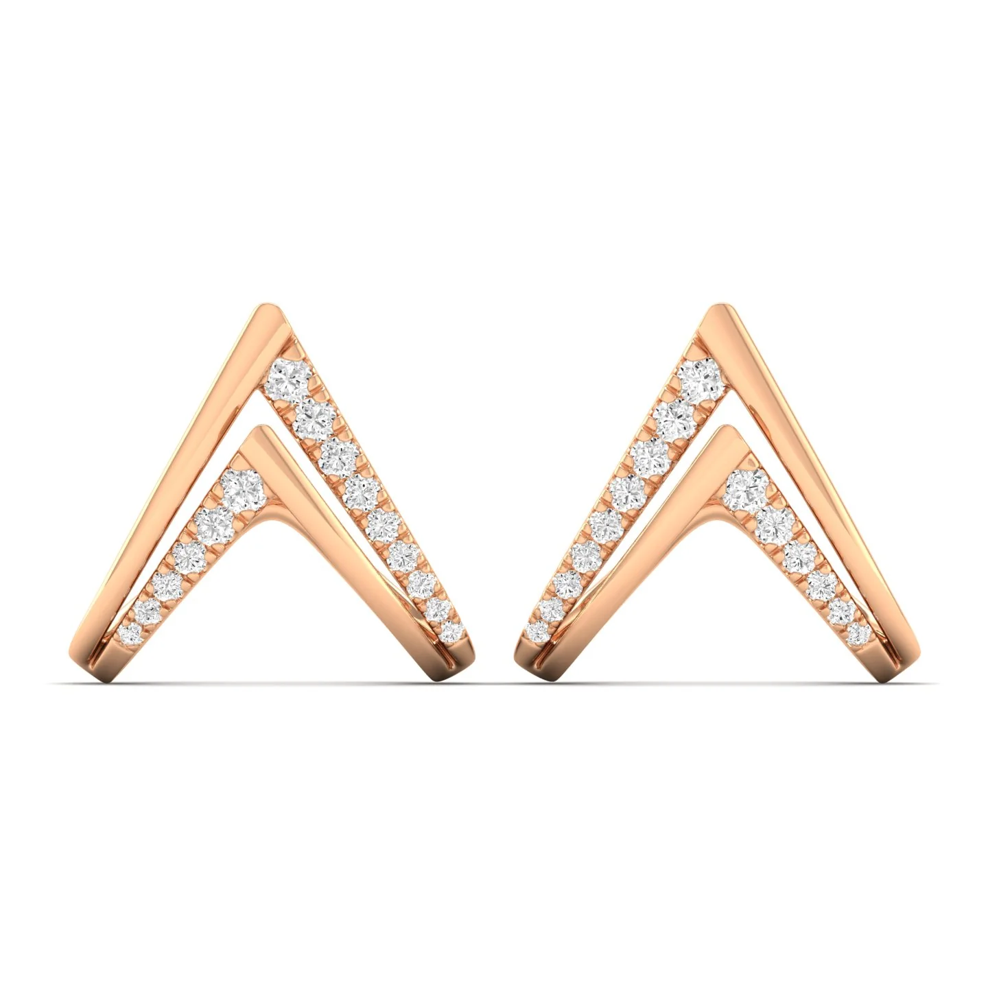 0.36 Ct Diamond Fashion Stud Earrings 9k Solid Gold - Image 3
