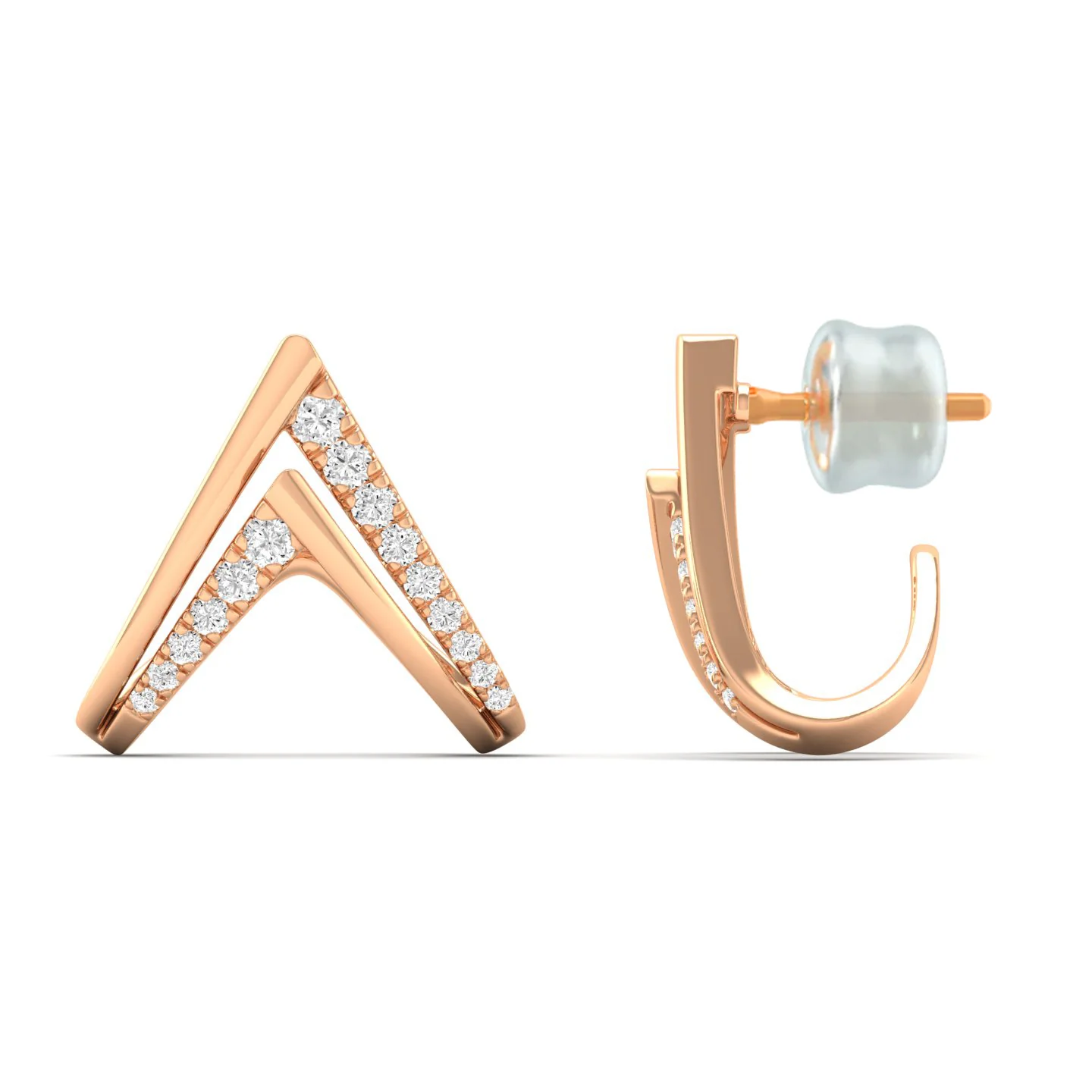 0.36 Ct Diamond Fashion Stud Earrings 9k Solid Gold - Image 6