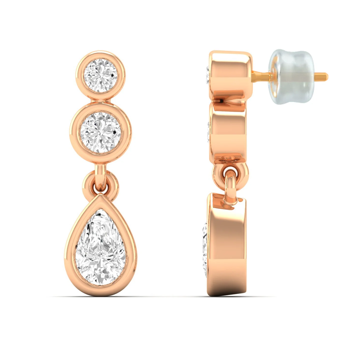0.25 Ct Diamond Fashion Stud Earrings 9k Solid Gold - Image 5