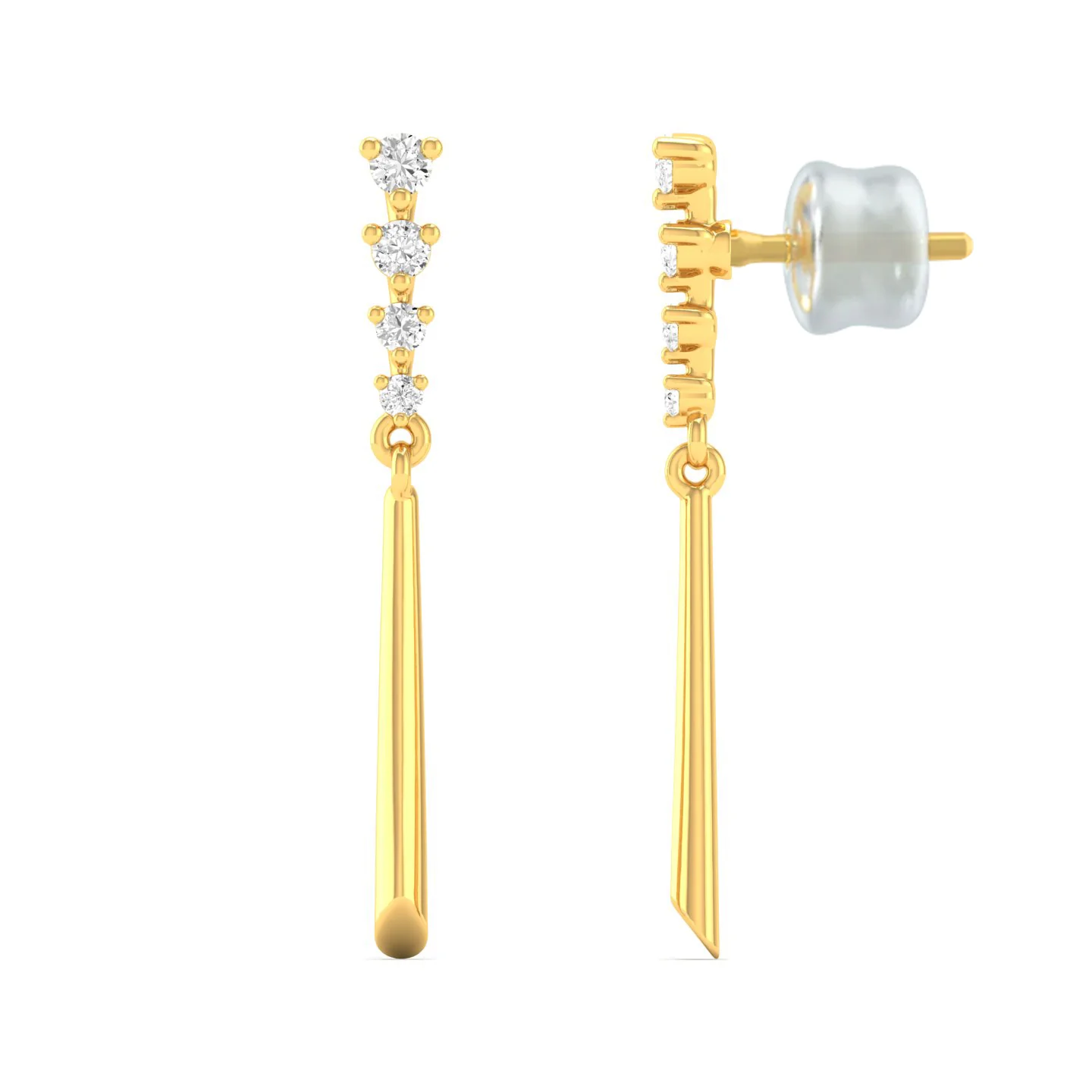 Fashion Stud Earrings 9k Solid Gold - Image 2