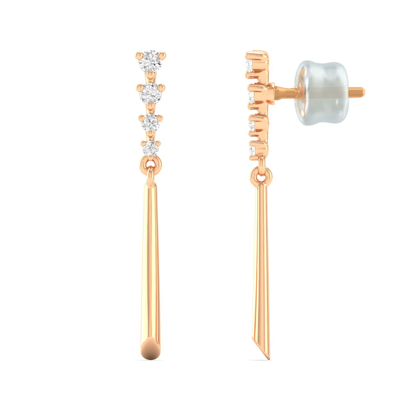 Fashion Stud Earrings 9k Solid Gold - Image 4
