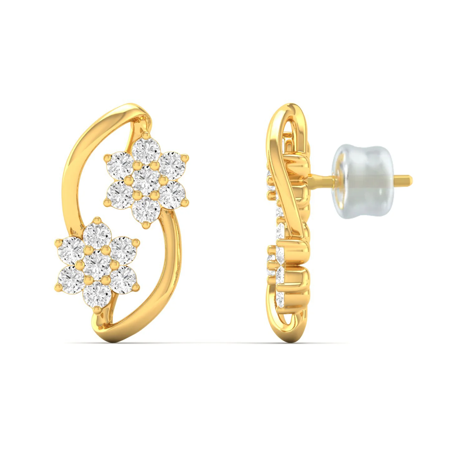 0.42 Ct Diamond Fashion Stud Earrings 9k Solid Gold - Image 2