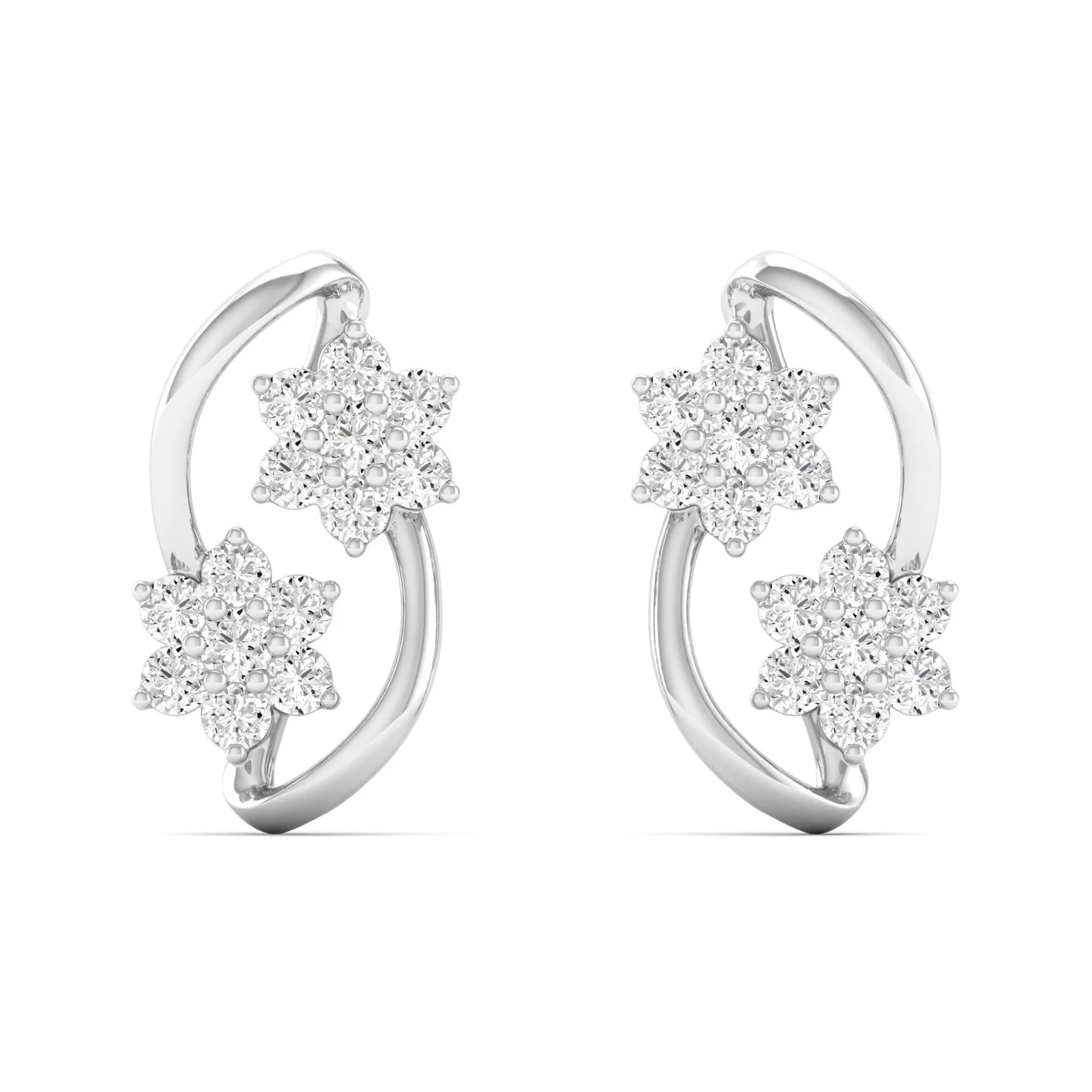 0.42 Ct Diamond Fashion Stud Earrings 9k Solid Gold - Image 5