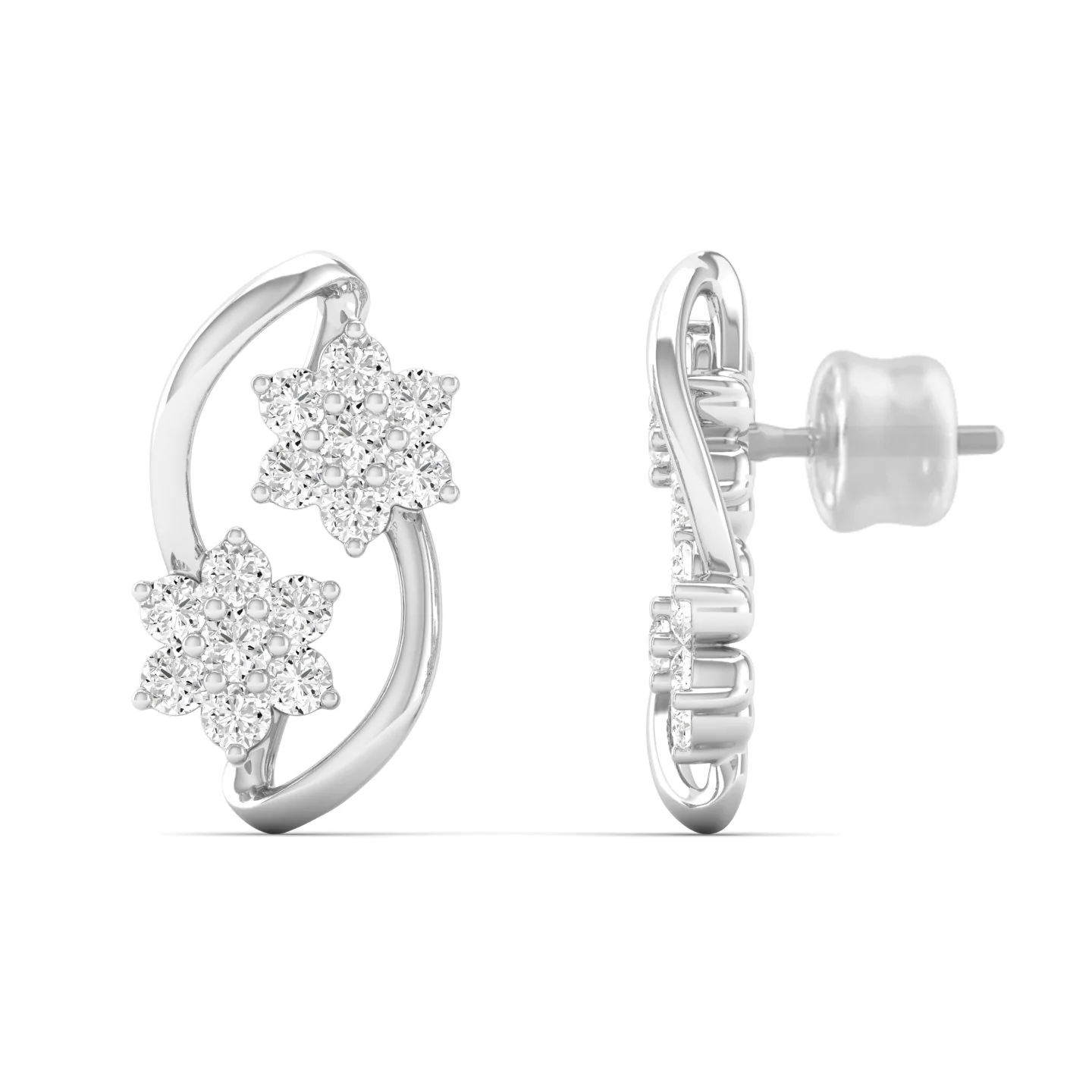 0.42 Ct Diamond Fashion Stud Earrings 9k Solid Gold - Image 6