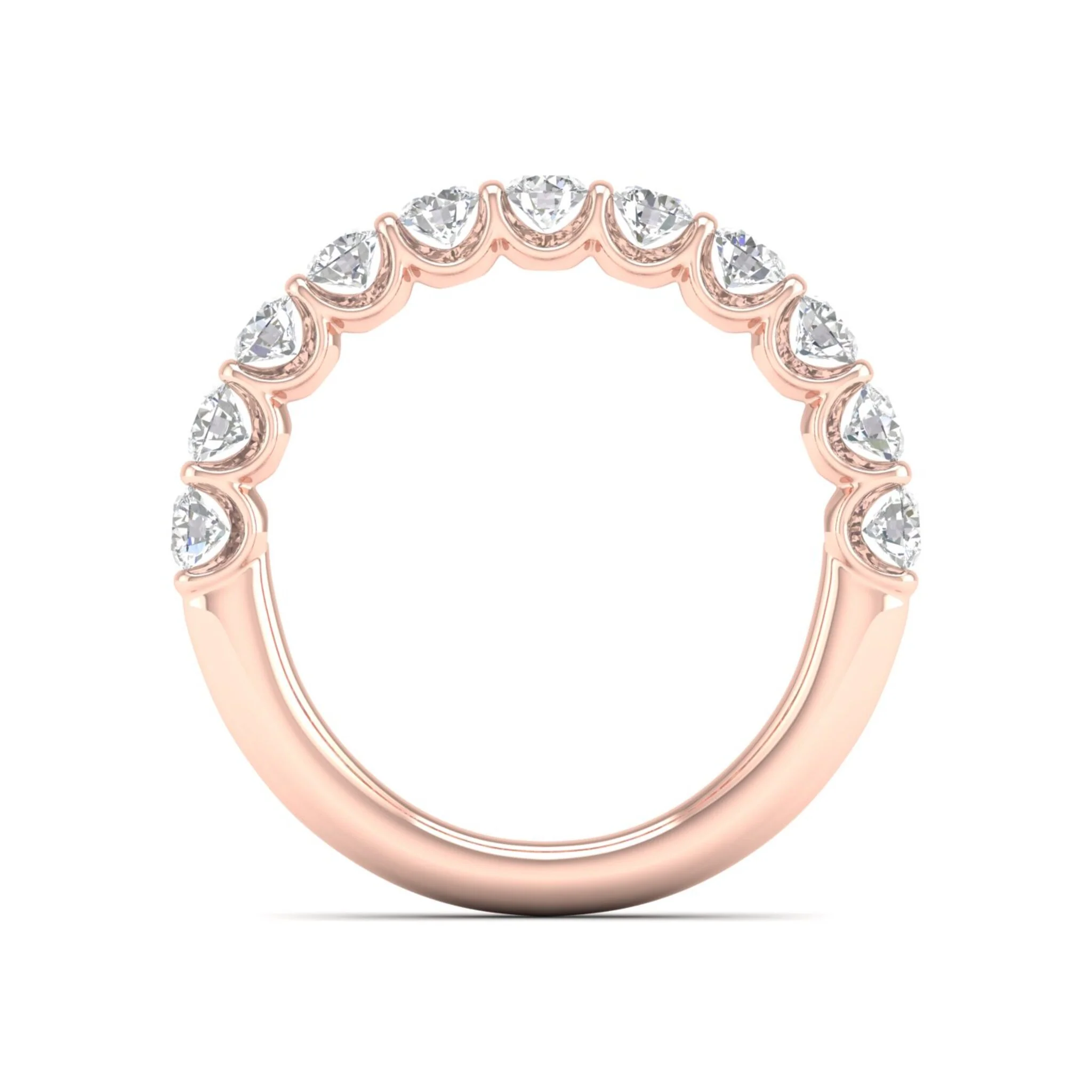 1 ctw Scalloped Channel Set Anniversary Band - Image 9
