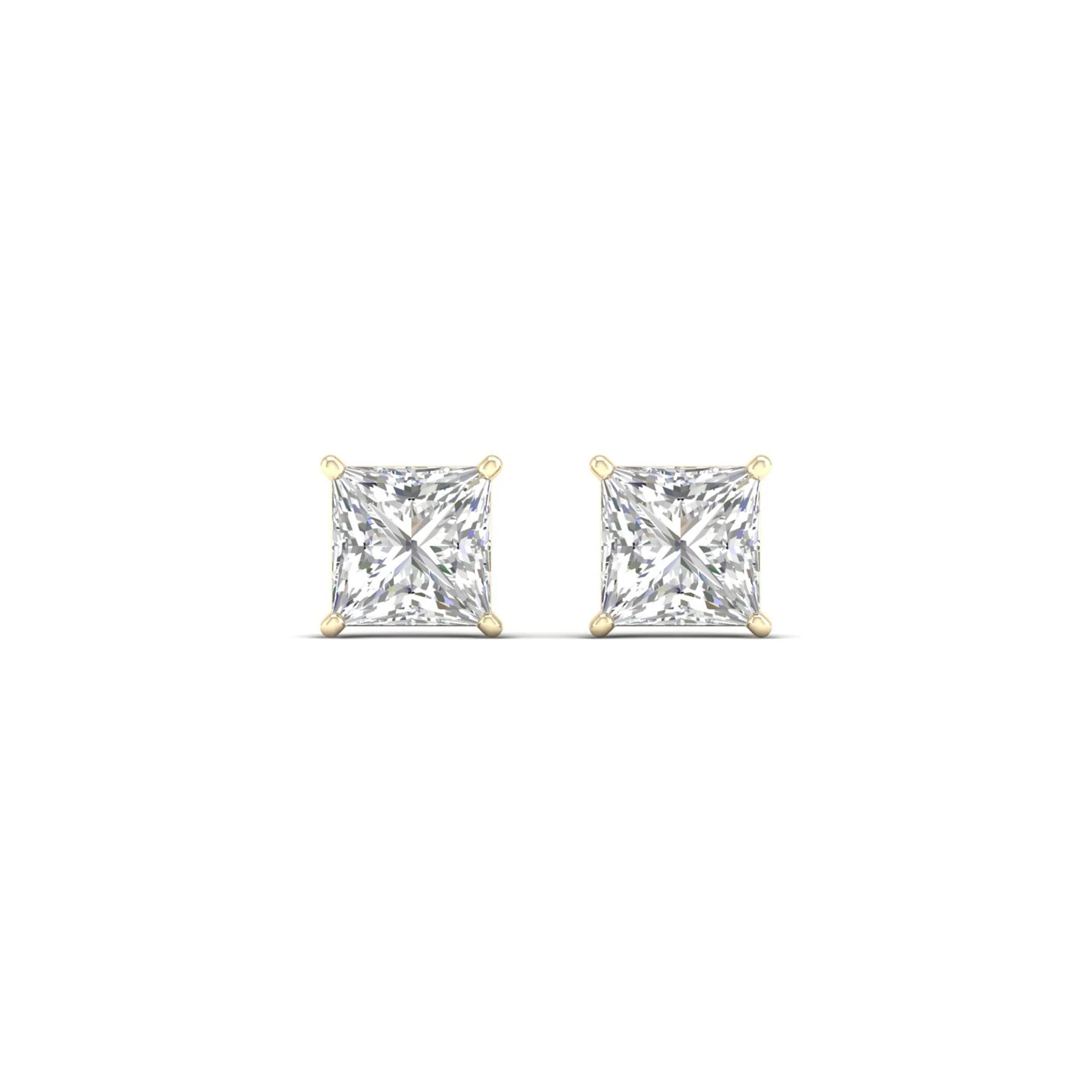 1 1/2 ctw Classic Princess Solitaire Ear Stud - Image 8