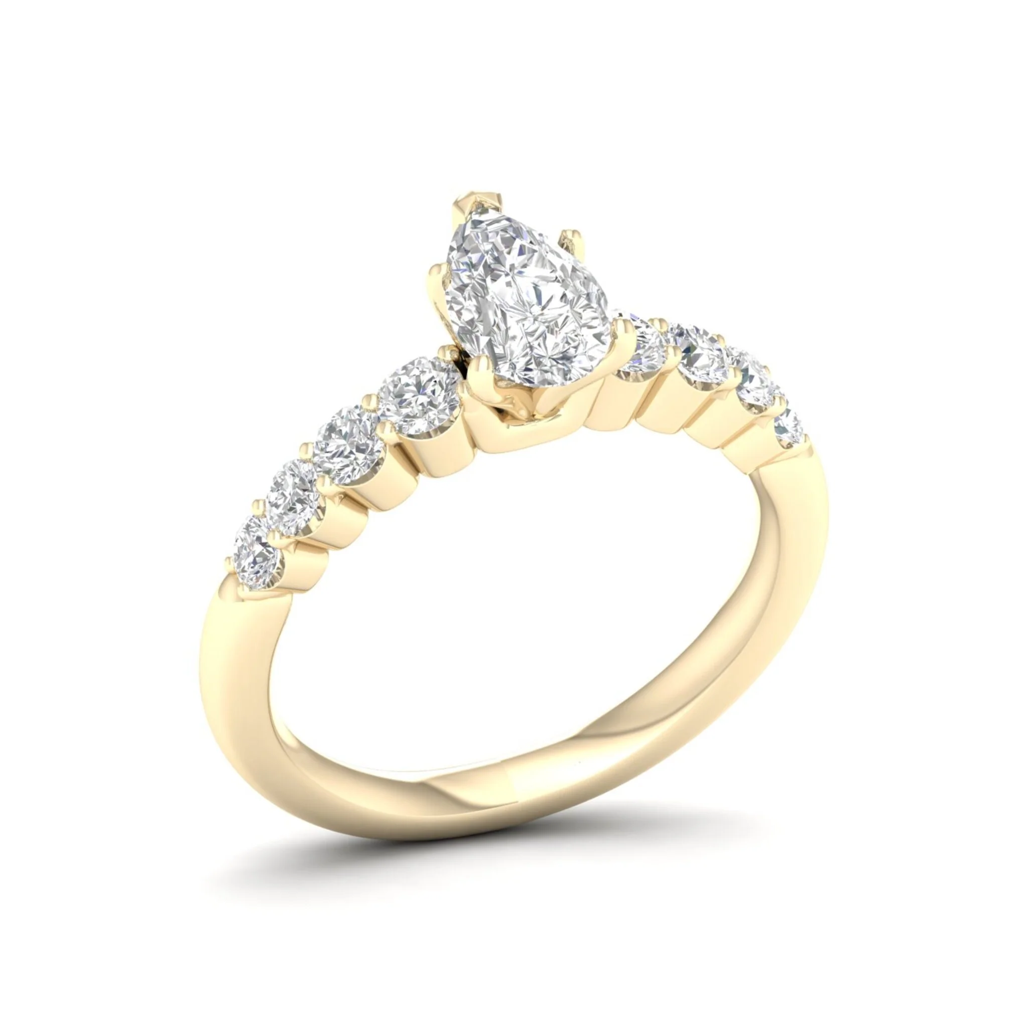 1 1/2 ctw Graduated Pear Centre Engagement Ring - Image 4