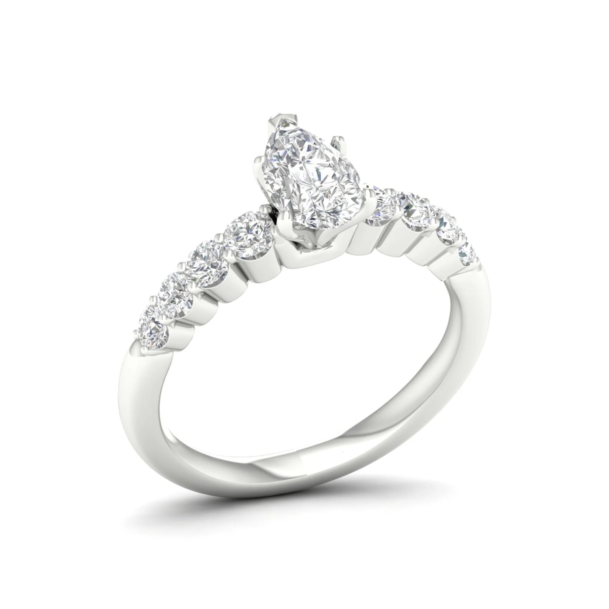 1 1/2 ctw Graduated Pear Centre Engagement Ring - Image 8