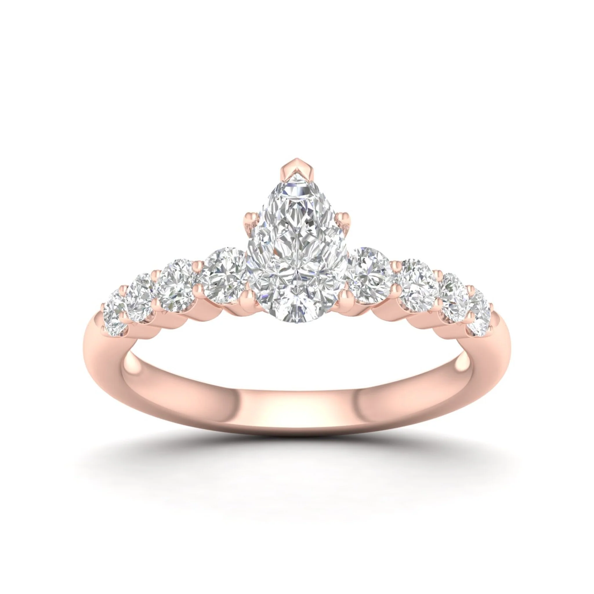 1 1/2 ctw Graduated Pear Centre Engagement Ring - Image 9