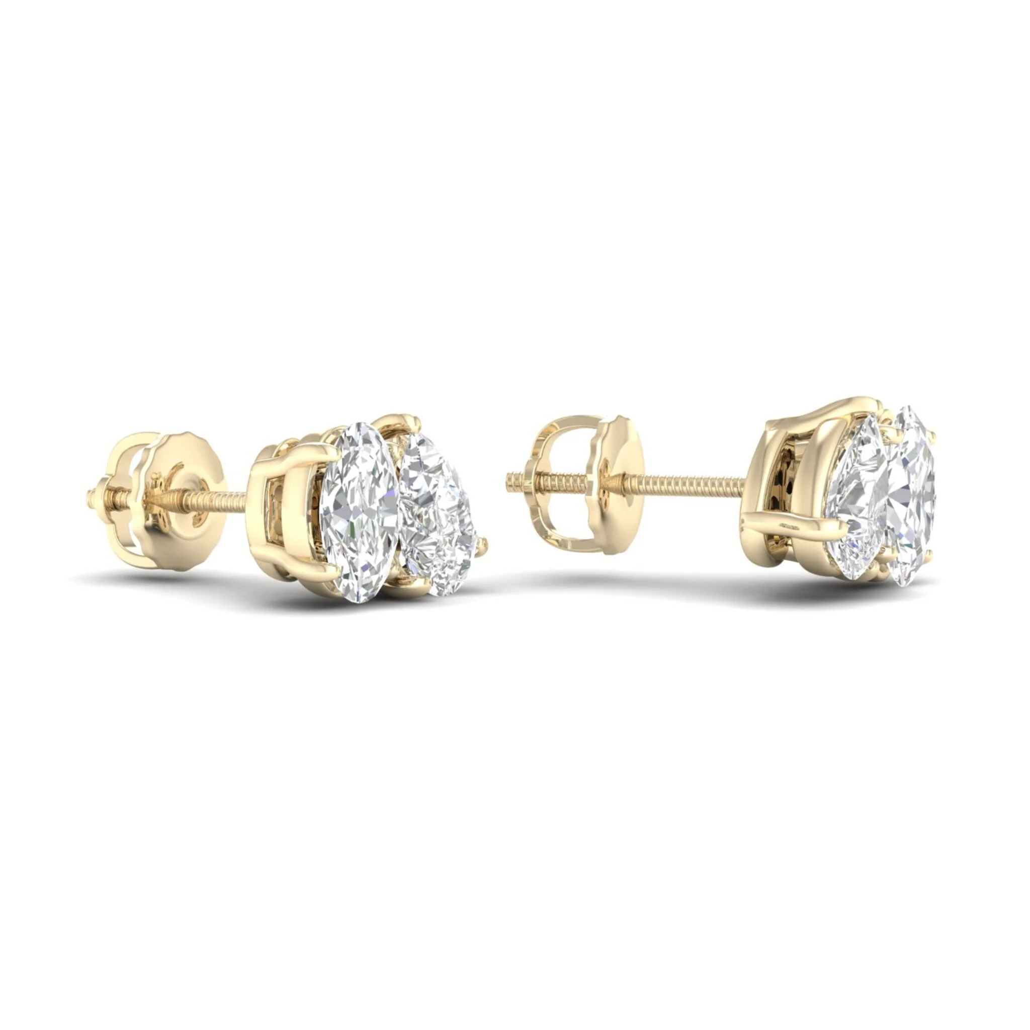 1 1/2 ctw Pear Oval Noi Earring - Image 2