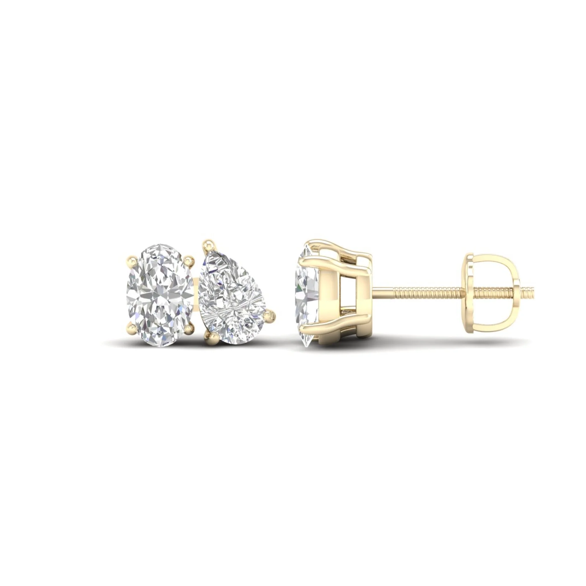 1 1/2 ctw Pear Oval Noi Earring - Image 3