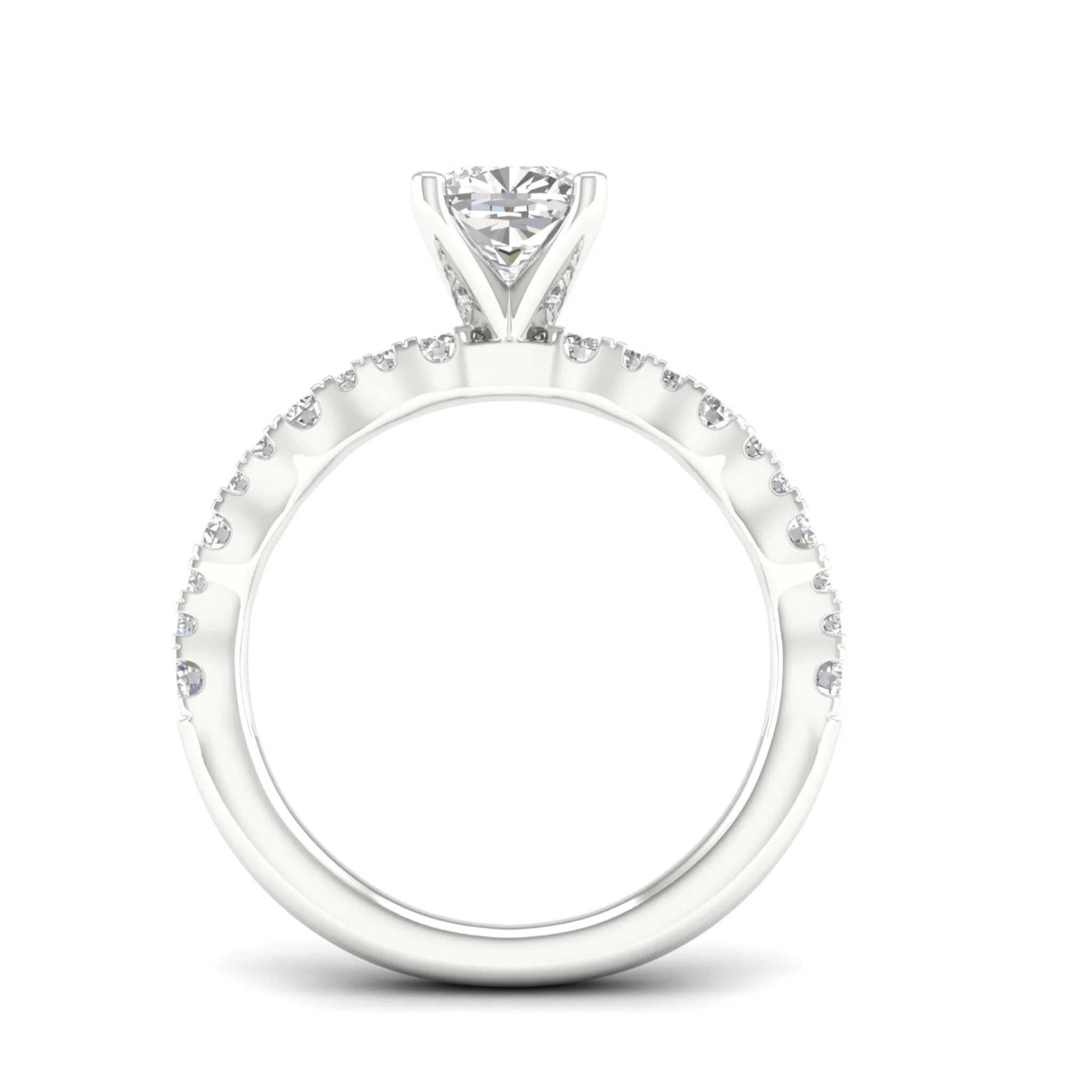 1 1/3 ctw Wavy Cushion Centre Engagement Ring - Image 10