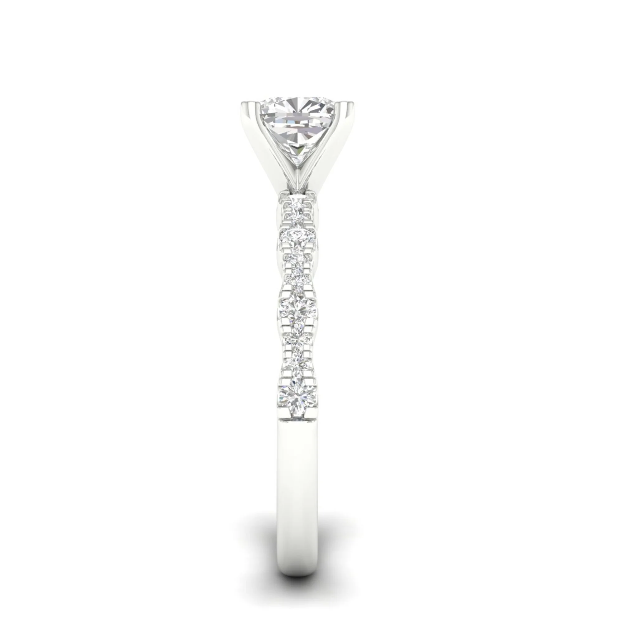 1 1/3 ctw Wavy Cushion Centre Engagement Ring - Image 11