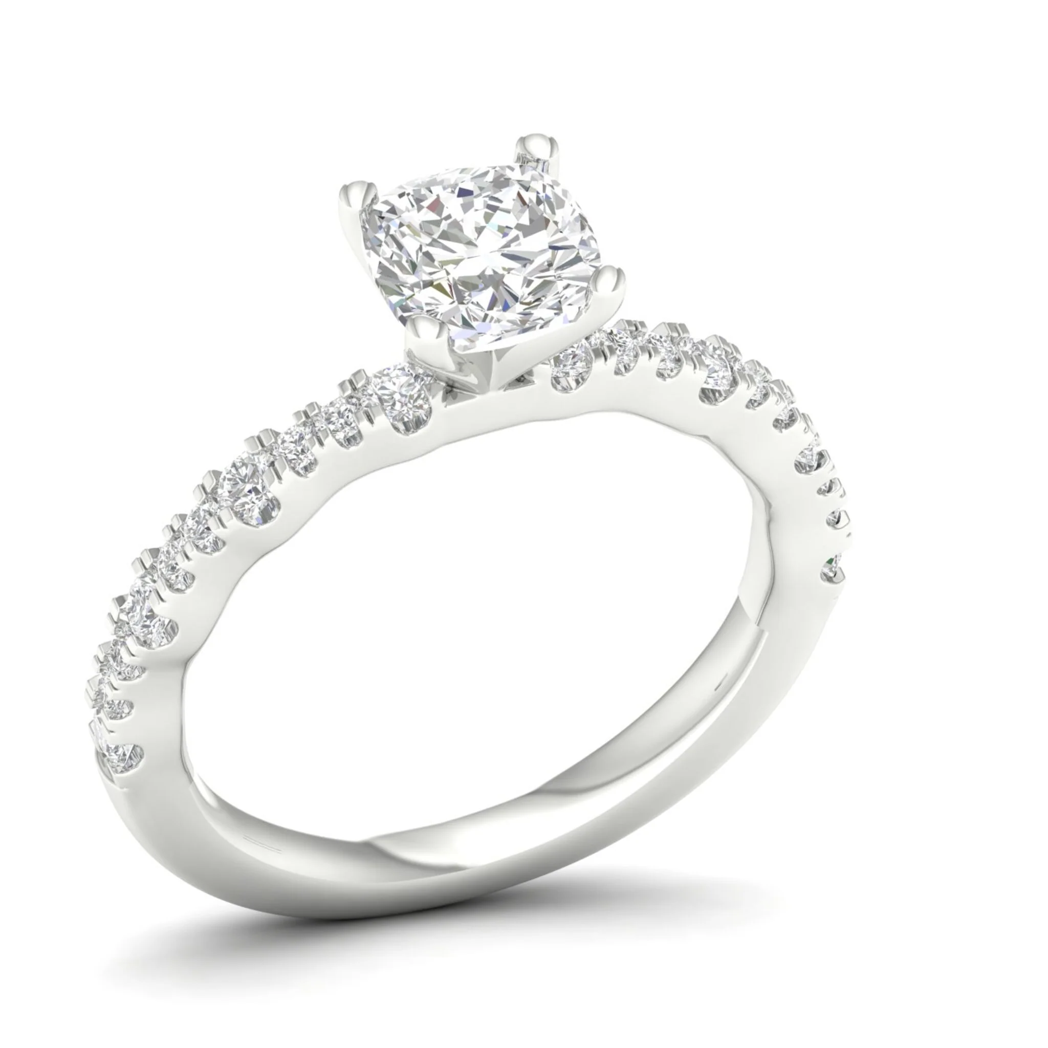 1 1/3 ctw Wavy Cushion Centre Engagement Ring - Image 12