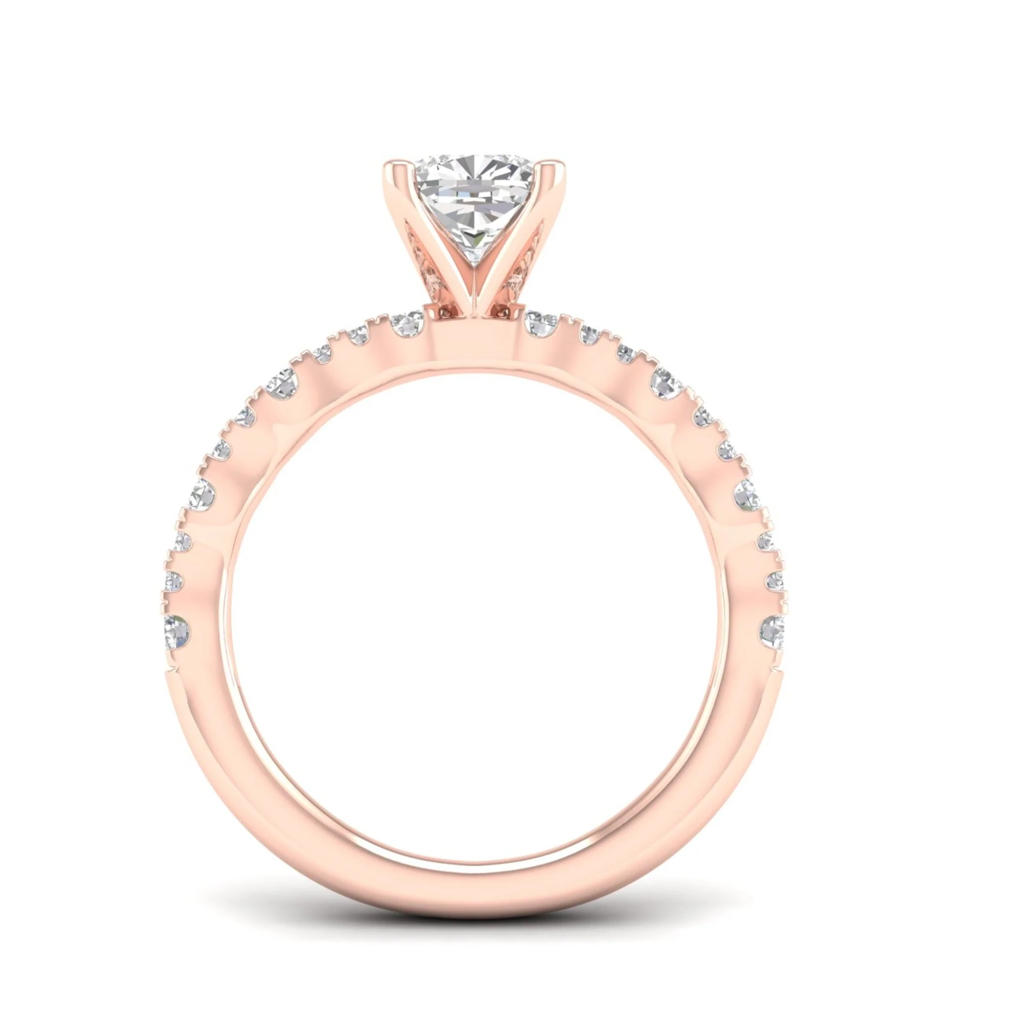 1 1/3 ctw Wavy Cushion Centre Engagement Ring - Image 7