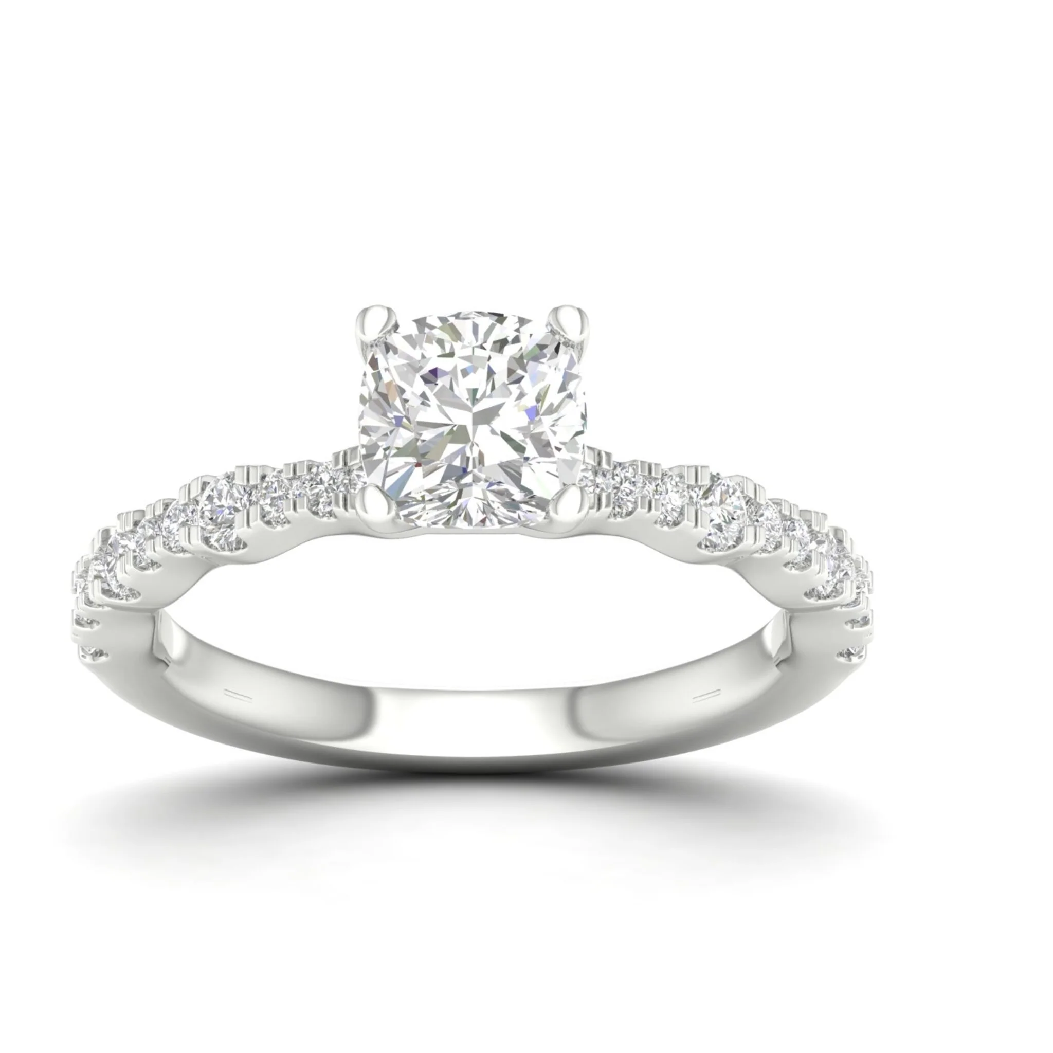 1 1/3 ctw Wavy Cushion Centre Engagement Ring - Image 9