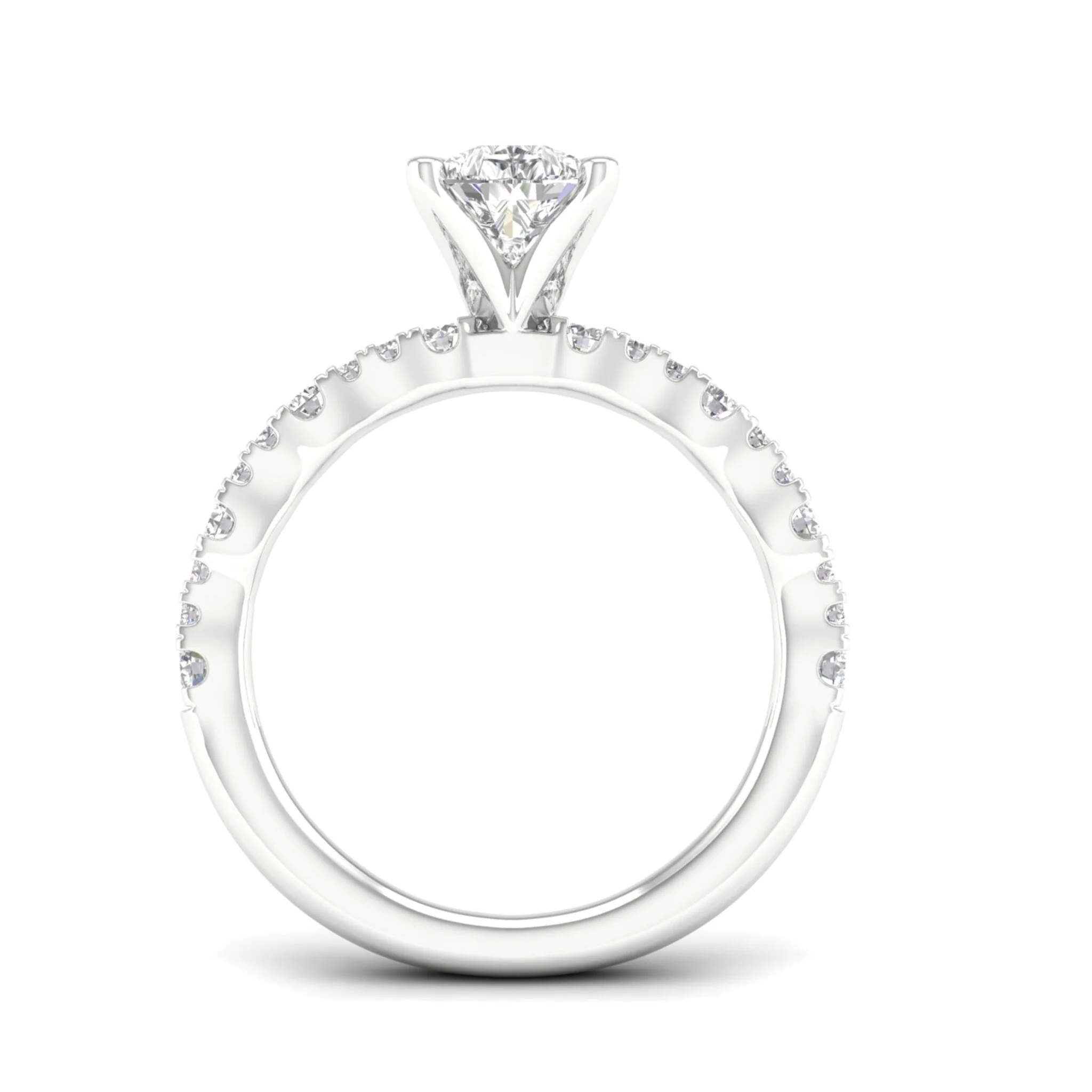 1 1/3 ctw Wavy Pear Centre Engagement Ring - Image 10