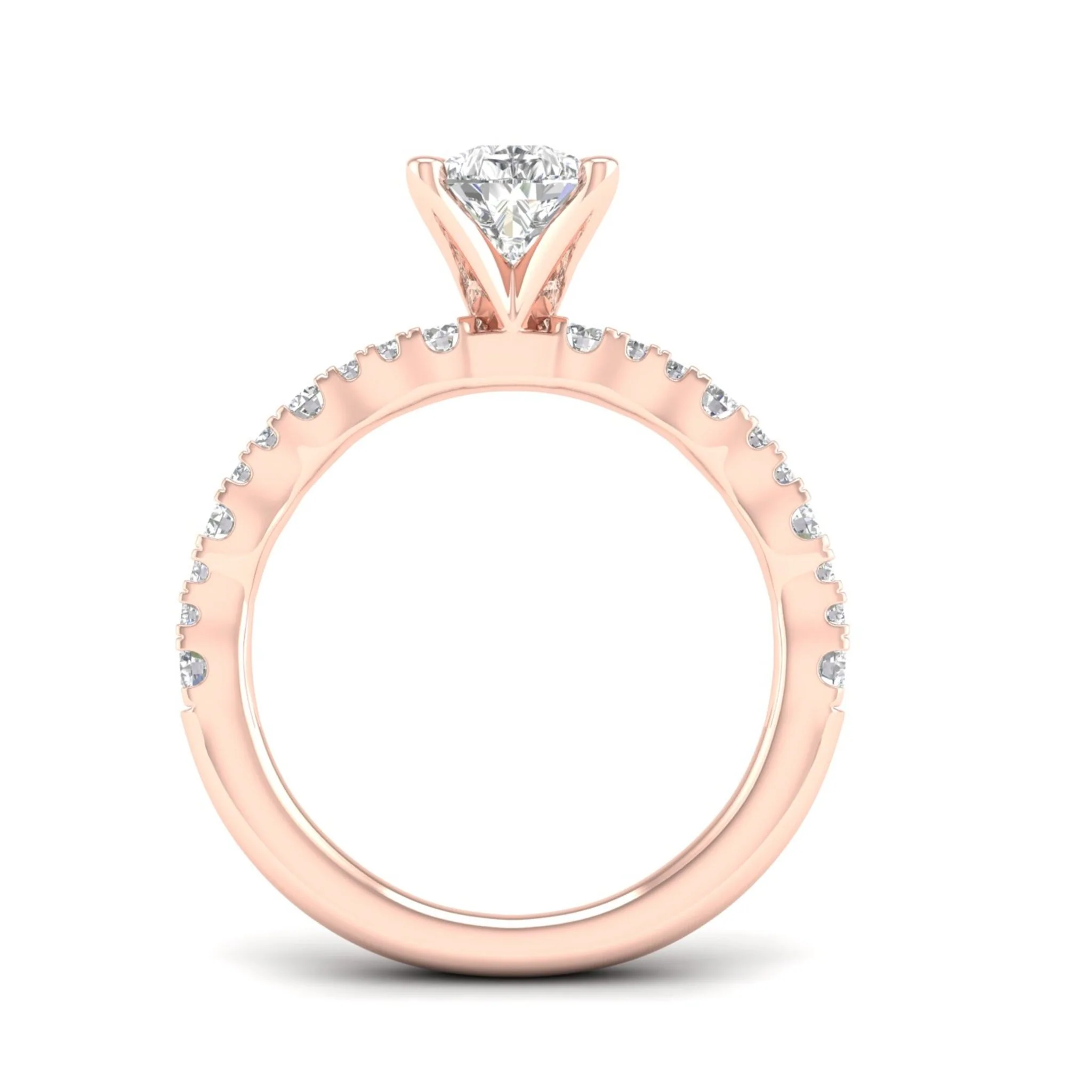 1 1/3 ctw Wavy Pear Centre Engagement Ring - Image 7