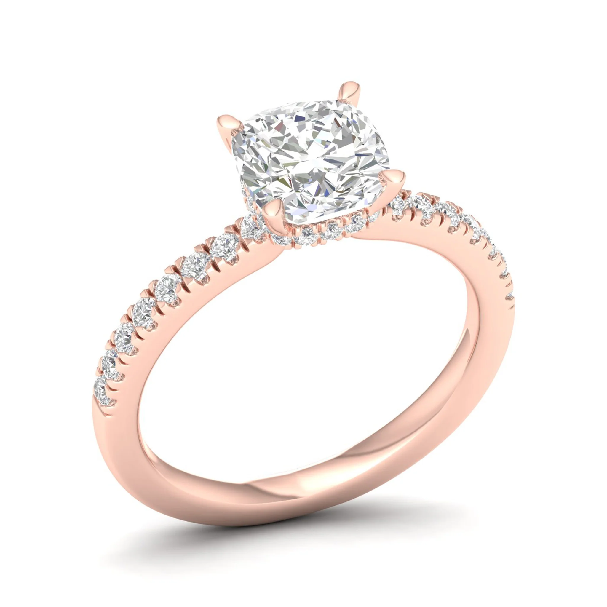 1 1/4 ctw Cushion Classic Hidden Halo Ring - Image 12
