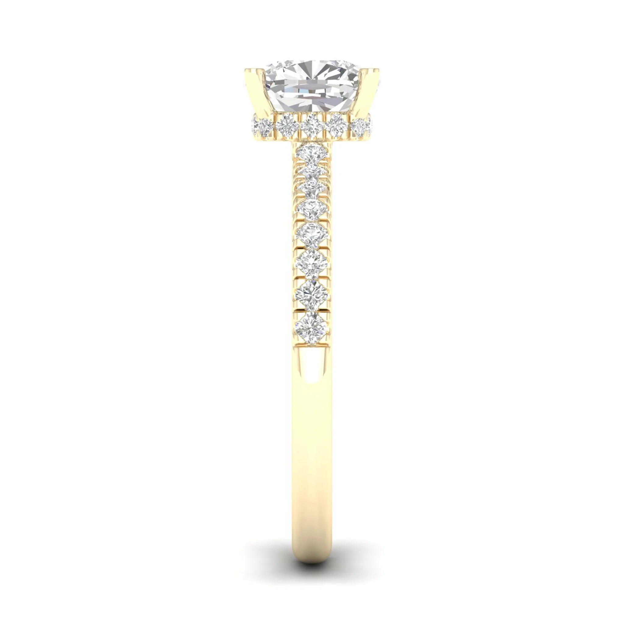 1 1/4 ctw Cushion Classic Hidden Halo Ring - Image 3