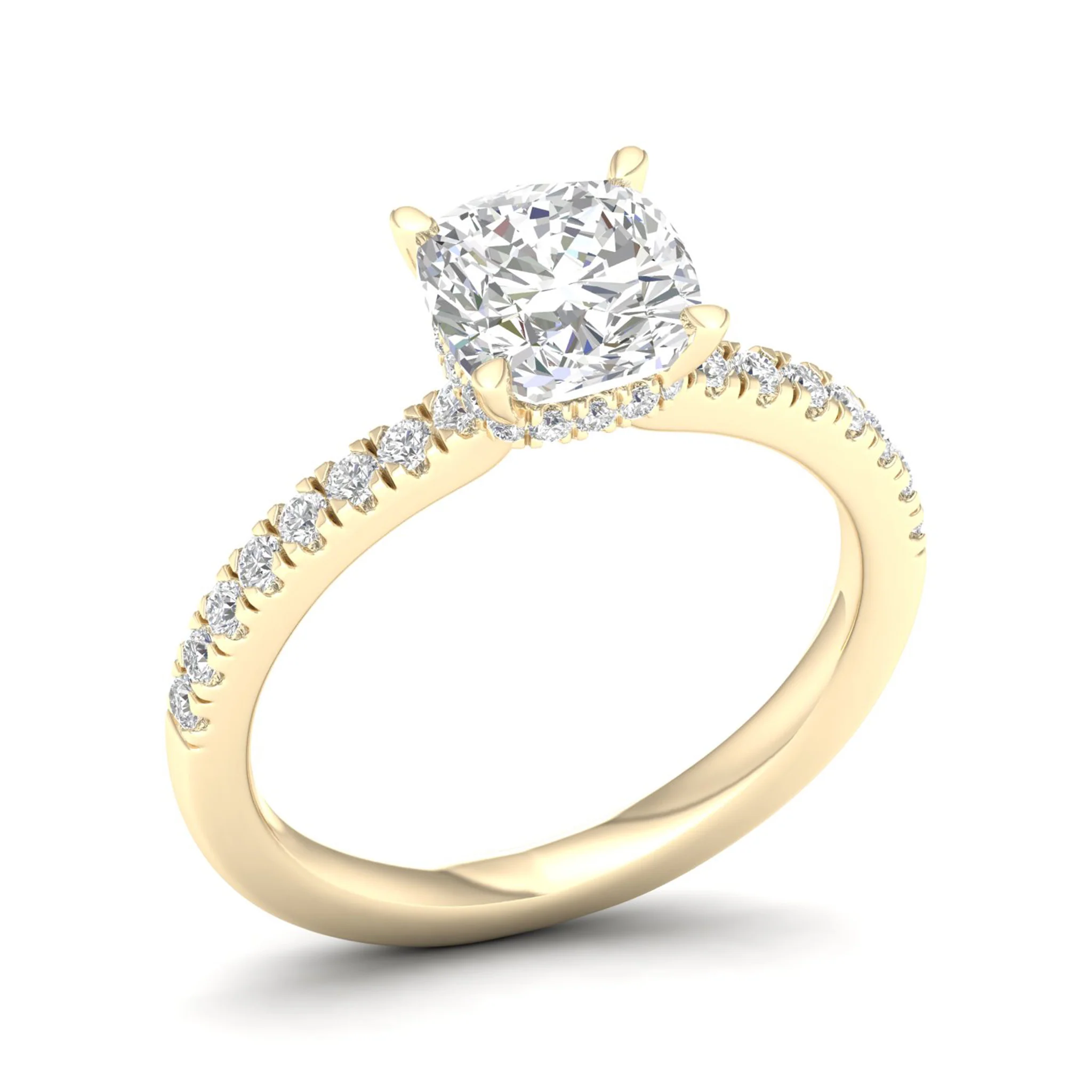 1 1/4 ctw Cushion Classic Hidden Halo Ring - Image 4