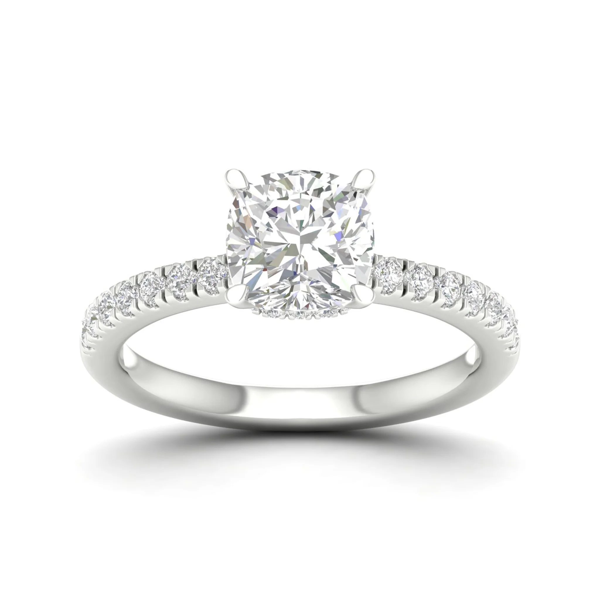 1 1/4 ctw Cushion Classic Hidden Halo Ring - Image 5