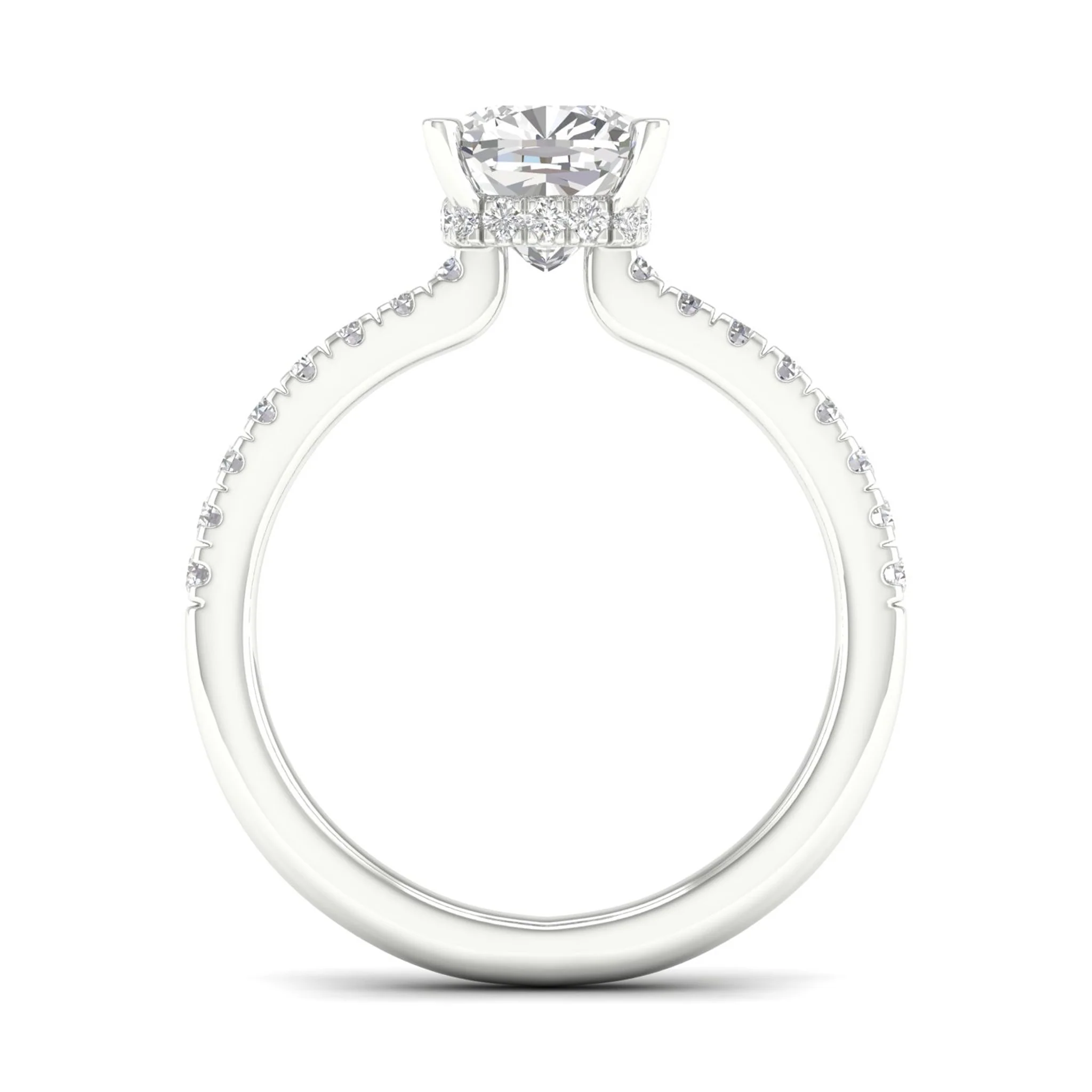 1 1/4 ctw Cushion Classic Hidden Halo Ring - Image 6