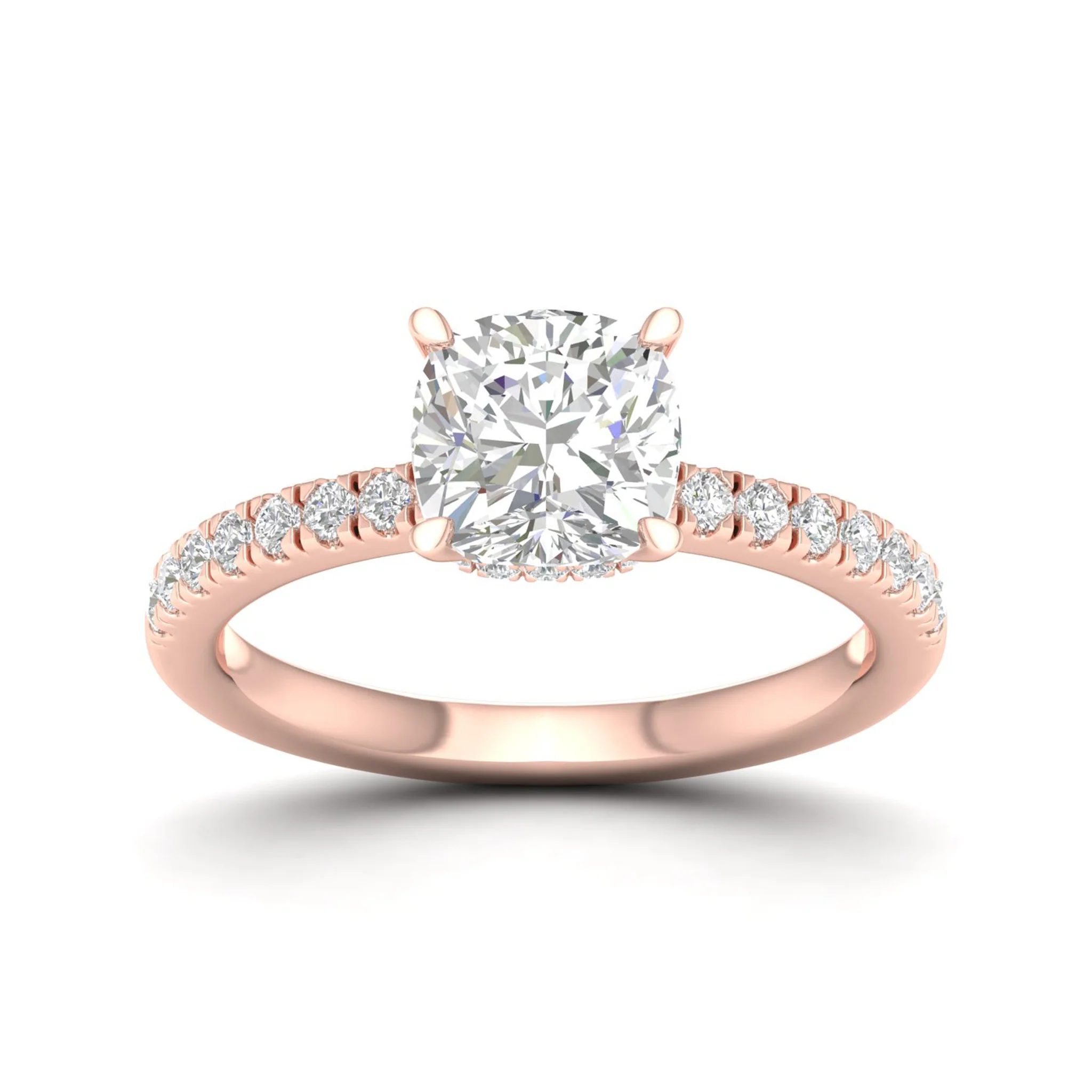 1 1/4 ctw Cushion Classic Hidden Halo Ring - Image 9