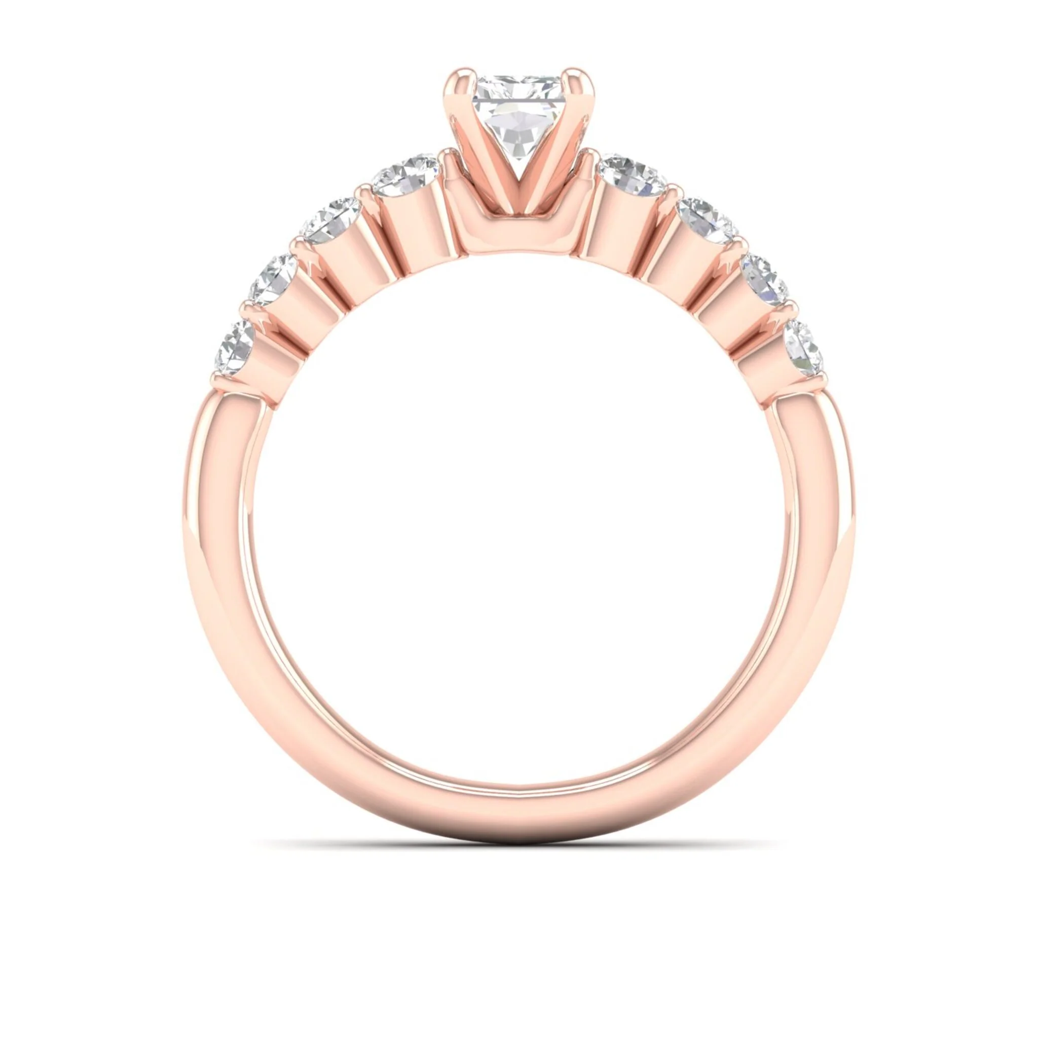 1 1/4 ctw Graduated Radiant Centre Engagement Ring - Image 10
