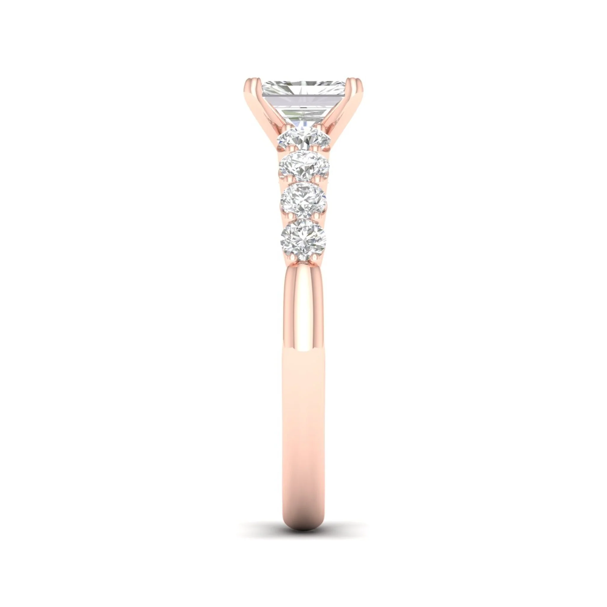1 1/4 ctw Graduated Radiant Centre Engagement Ring - Image 11