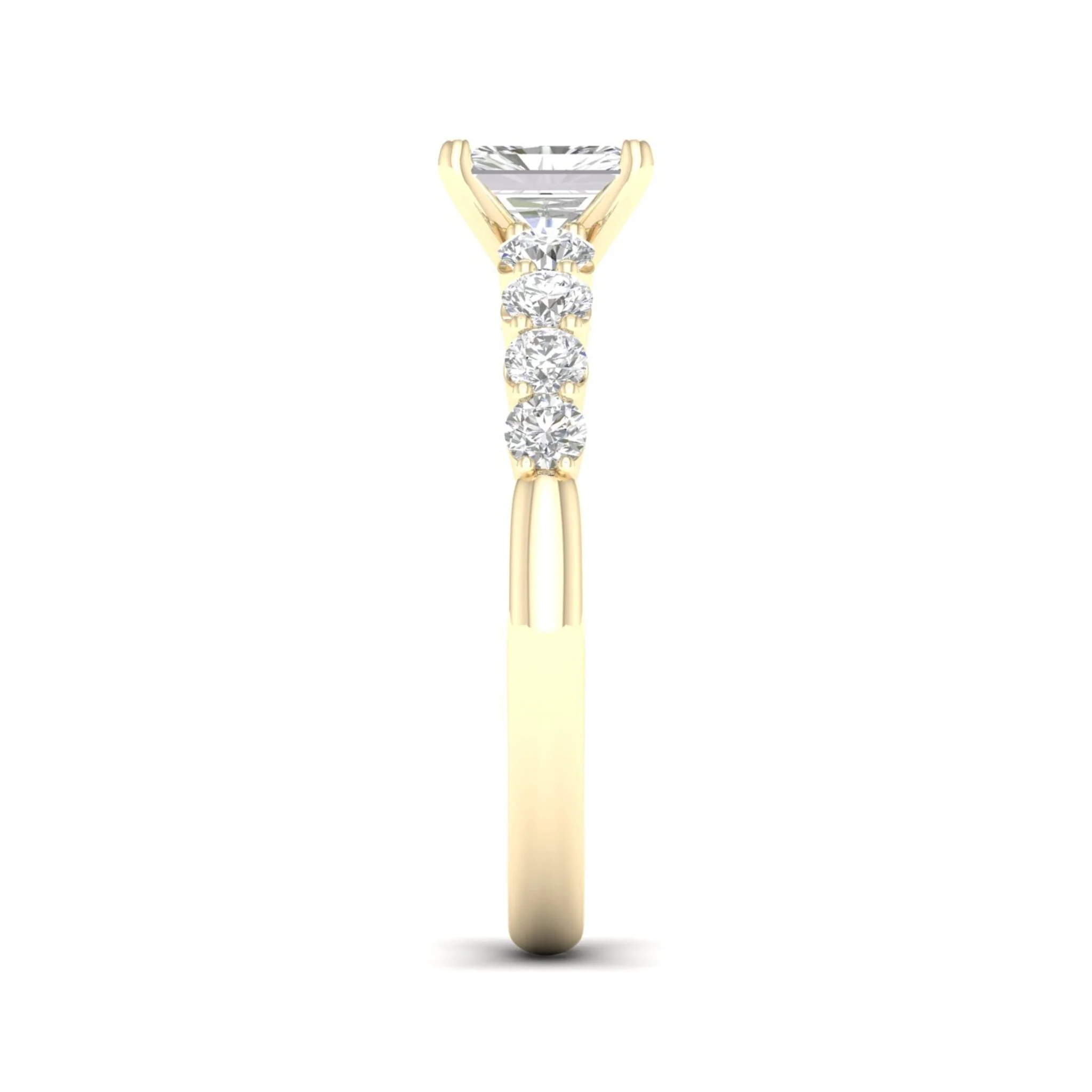 1 1/4 ctw Graduated Radiant Centre Engagement Ring - Image 4
