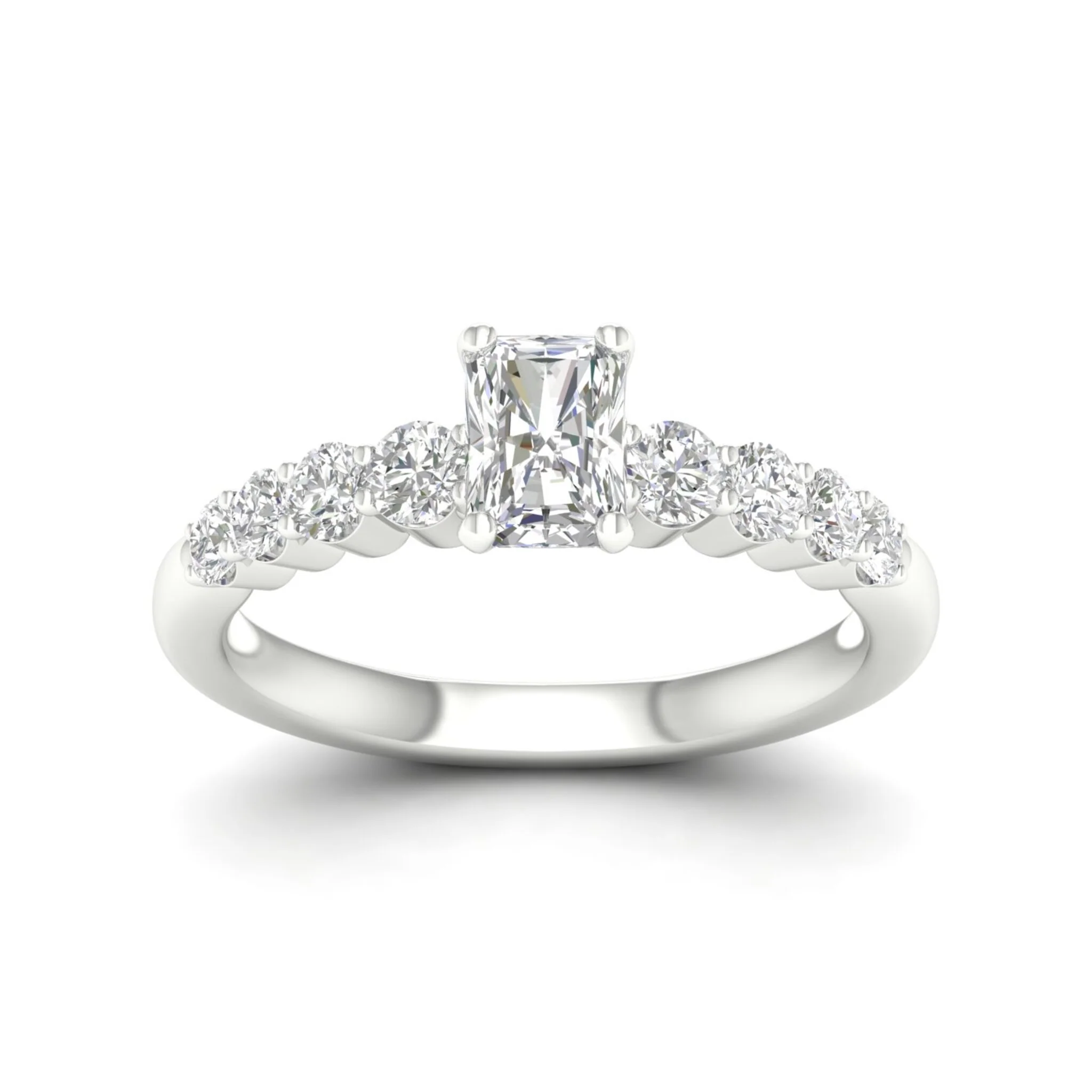 1 1/4 ctw Graduated Radiant Centre Engagement Ring - Image 5