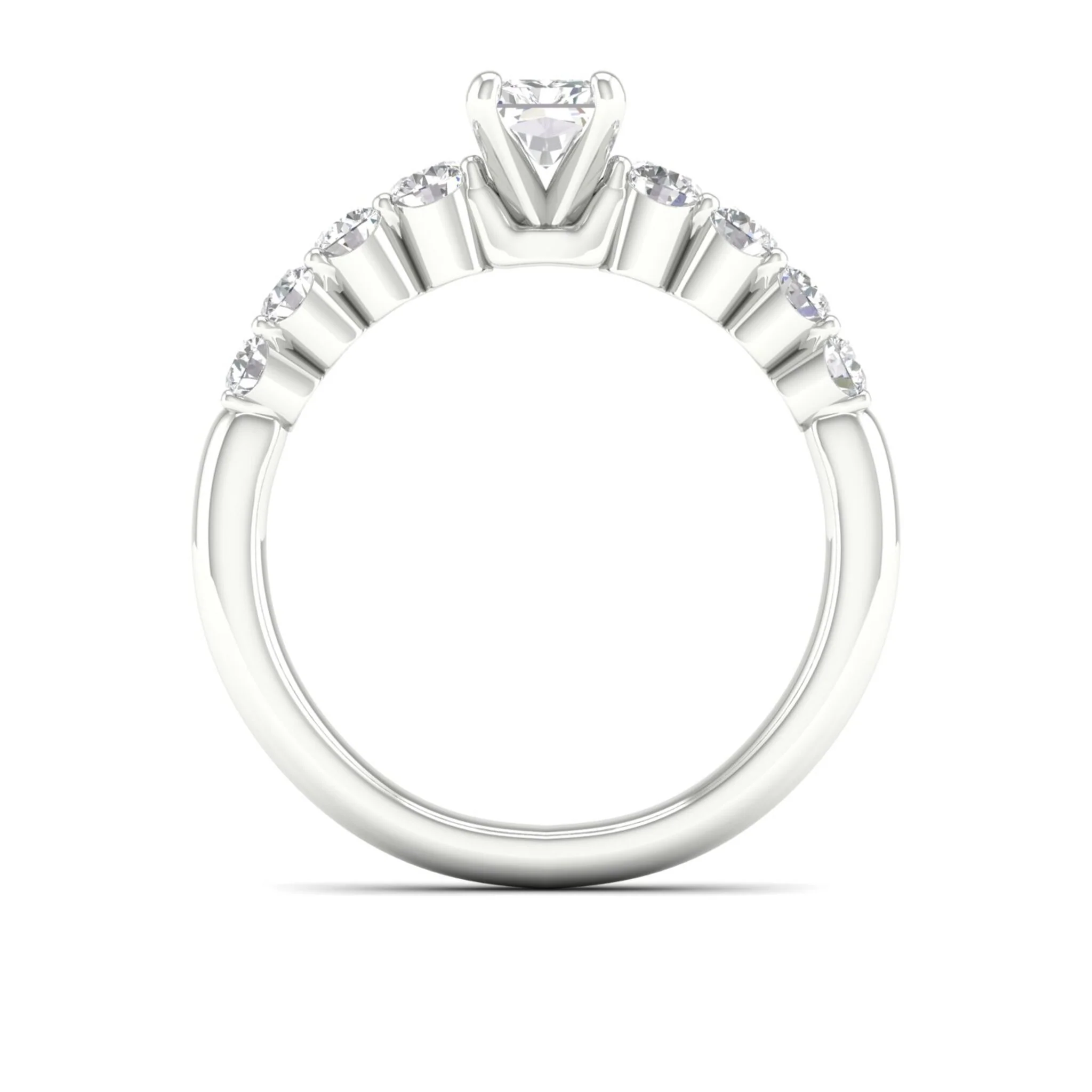 1 1/4 ctw Graduated Radiant Centre Engagement Ring - Image 6