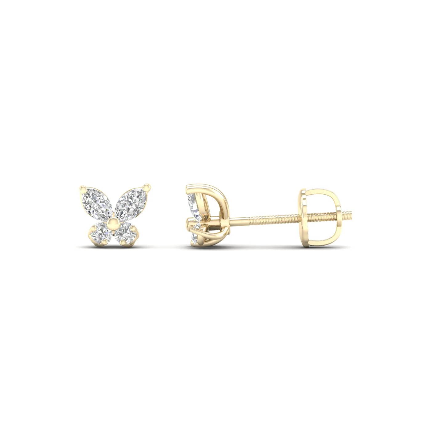 1 1/8 Ctw Butterfly Fashion Ear Stud - Image 3