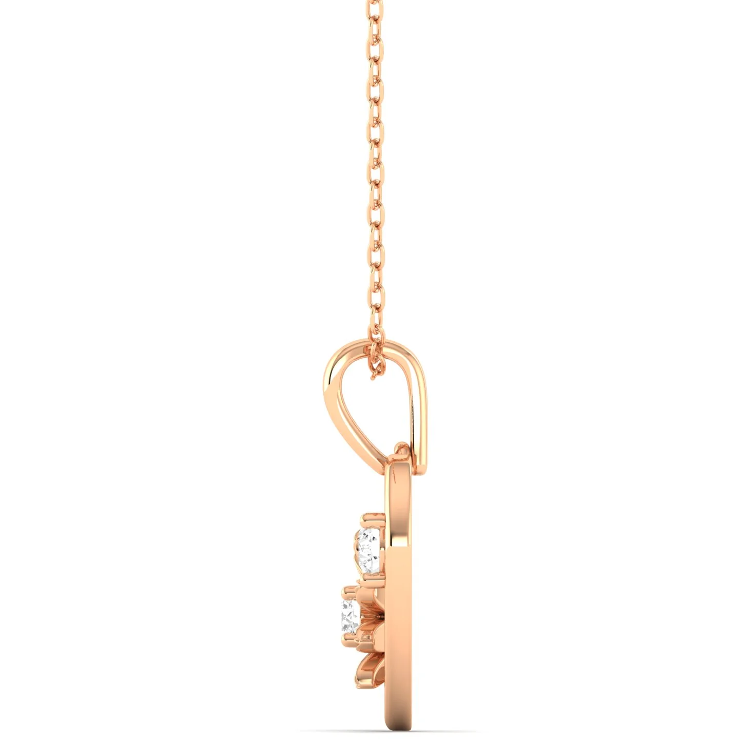 Round Cut Lab Grown Diamond Heart Floral Pendant 9k Solid Gold - Image 5
