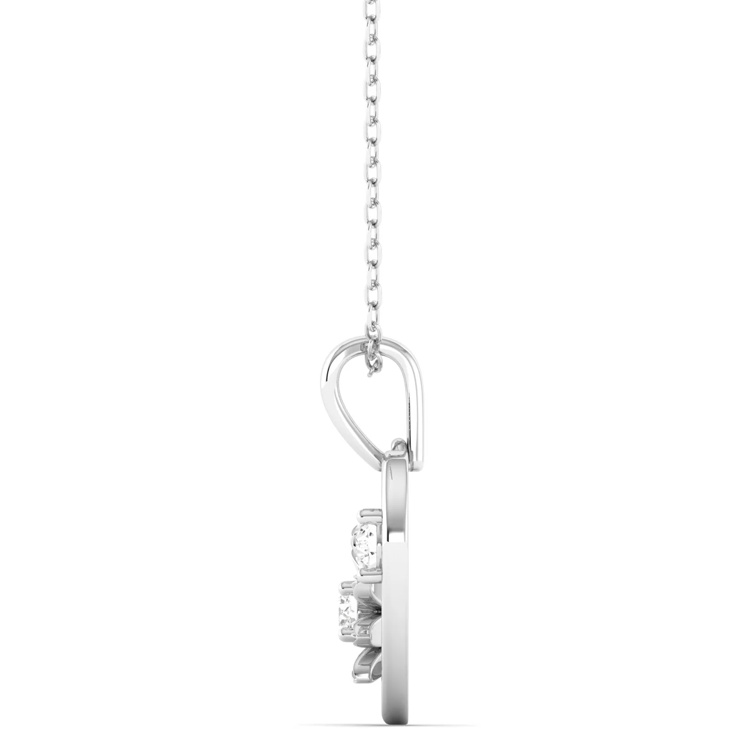 Round Cut Lab Grown Diamond Heart Floral Pendant 9k Solid Gold - Image 8