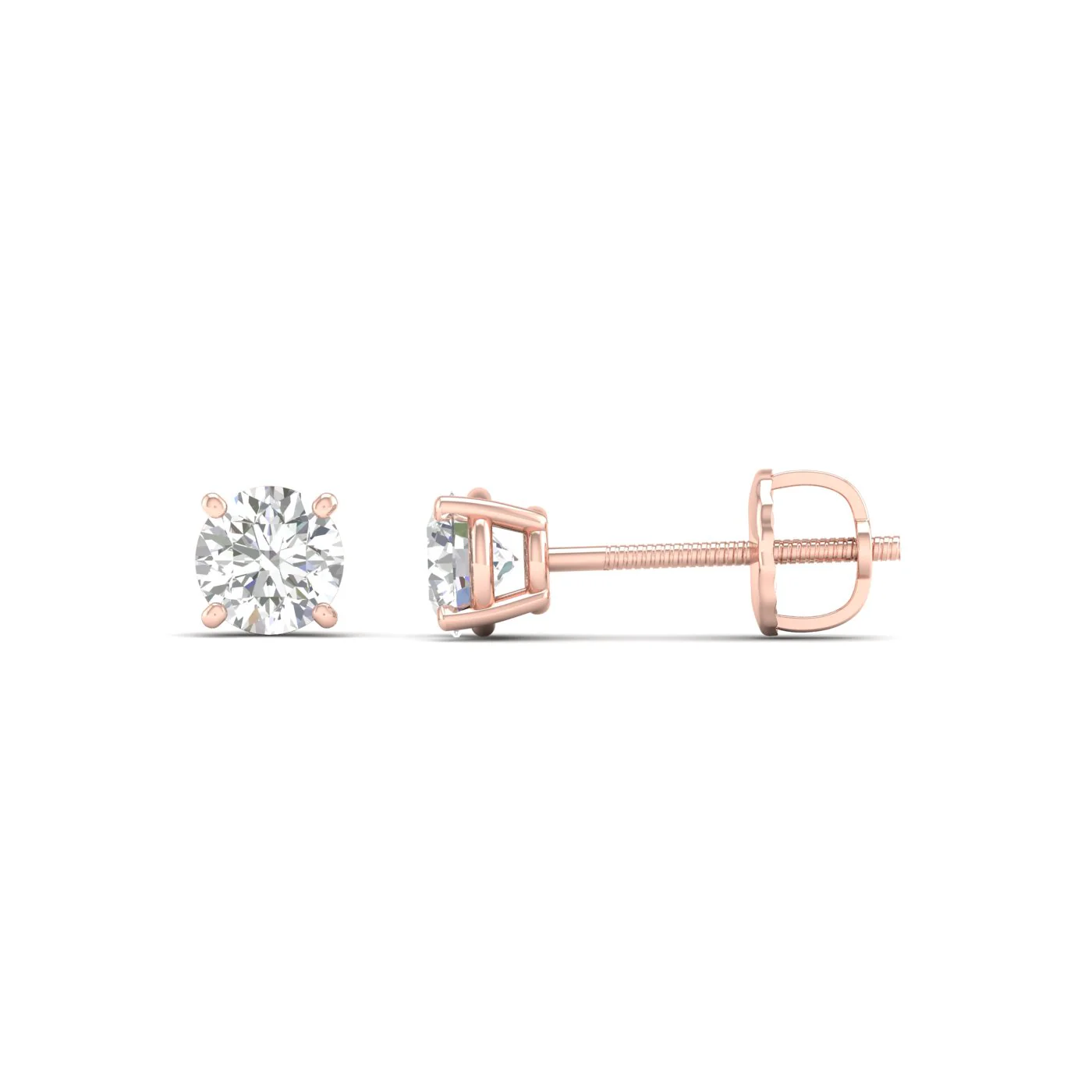 1/2 ctw Classic Round Solitaire Ear Stud - Image 14