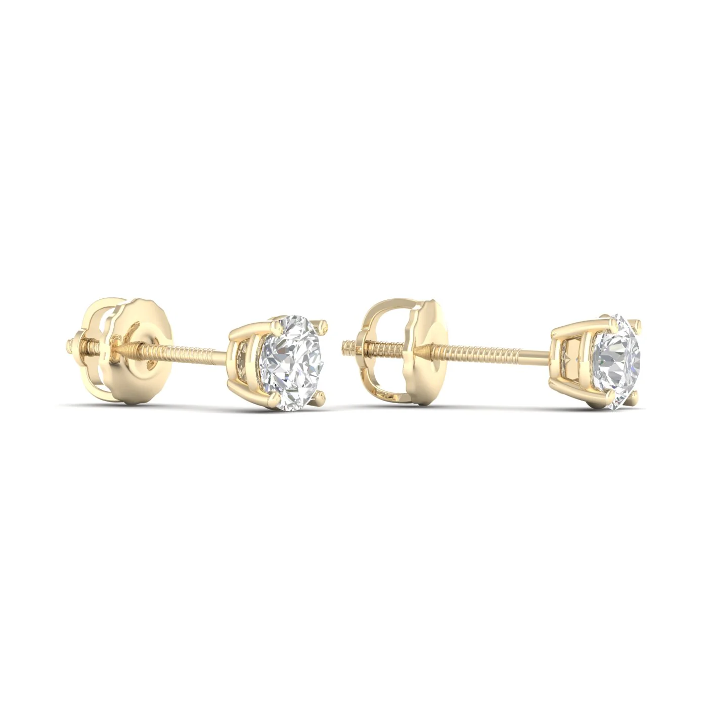 1/2 ctw Classic Round Solitaire Ear Stud - Image 3