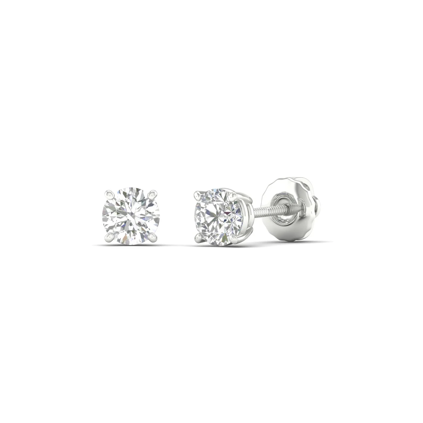 1/2 ctw Classic Round Solitaire Ear Stud - Image 4