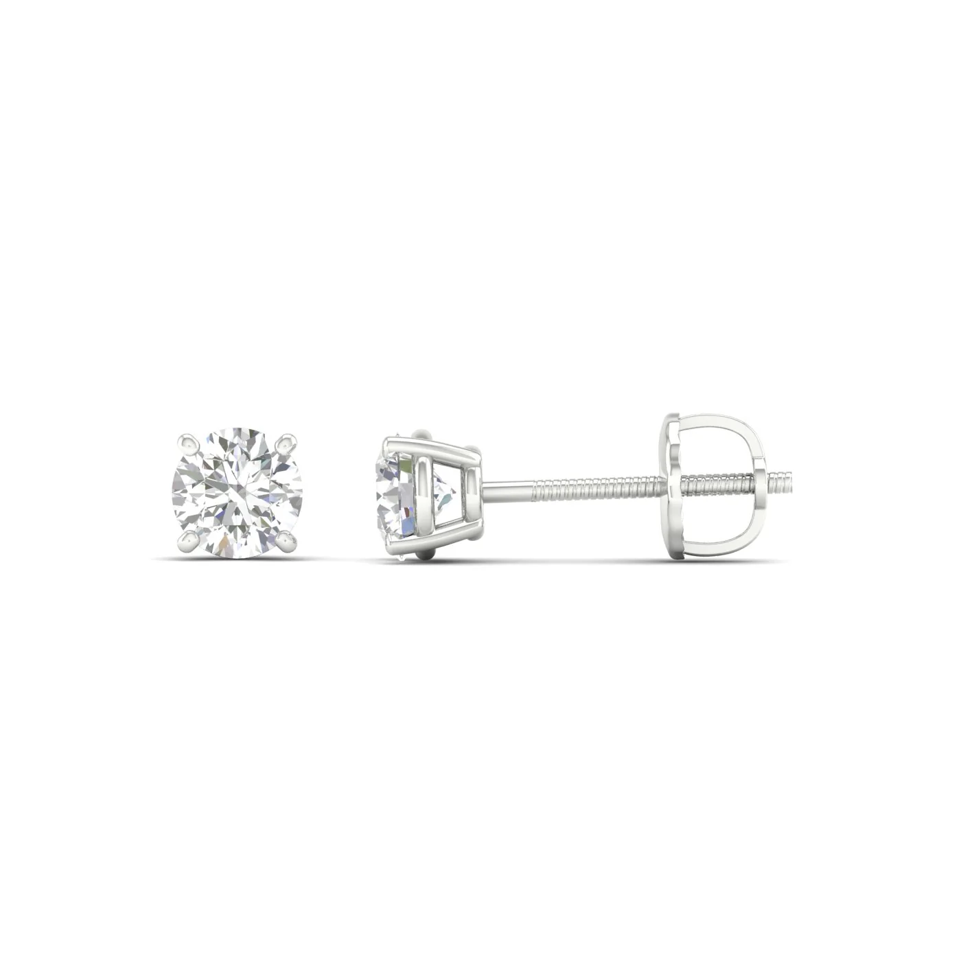 1/2 ctw Classic Round Solitaire Ear Stud - Image 7