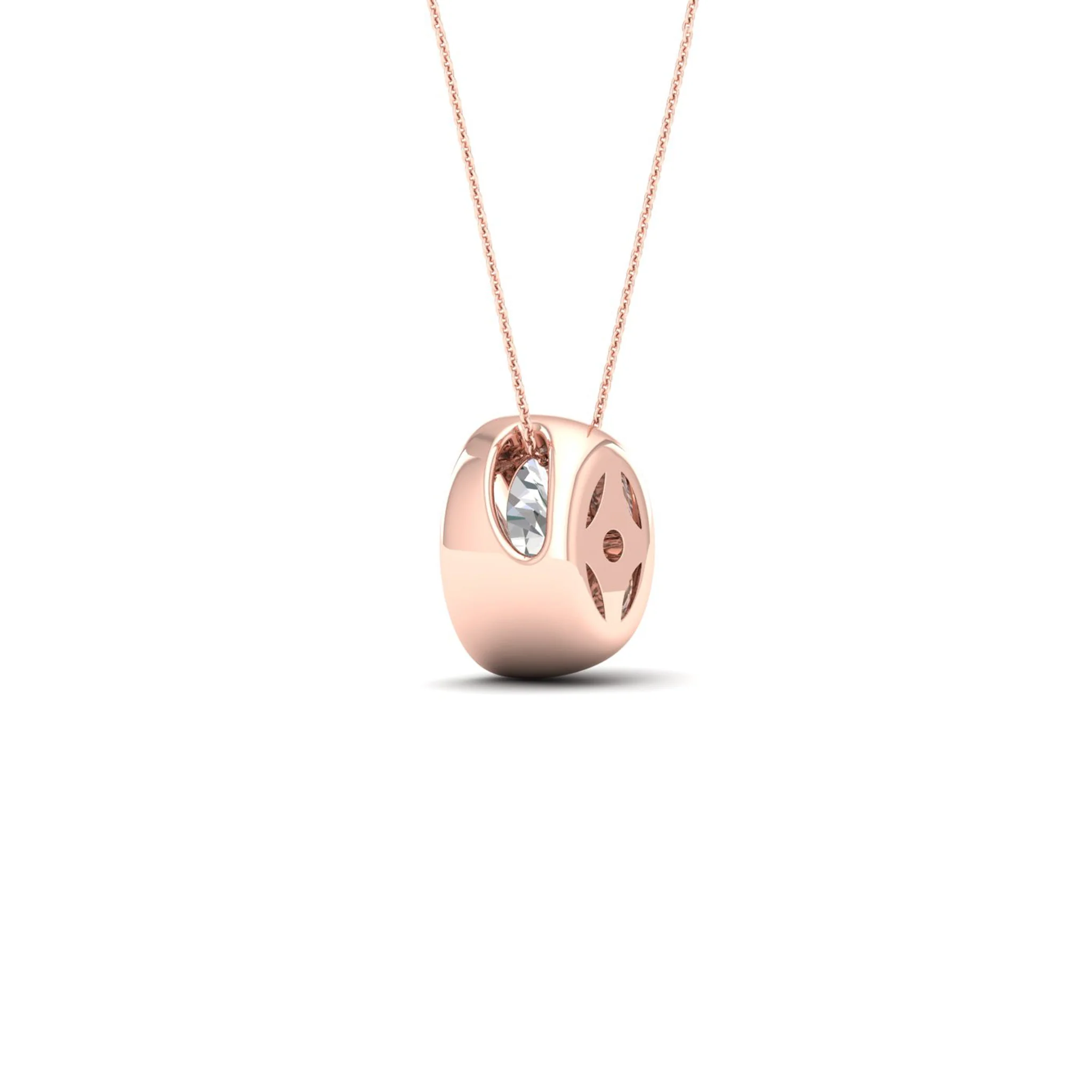 1/2 ctw Oval Bezel Set Solitaire Pendant - Image 12
