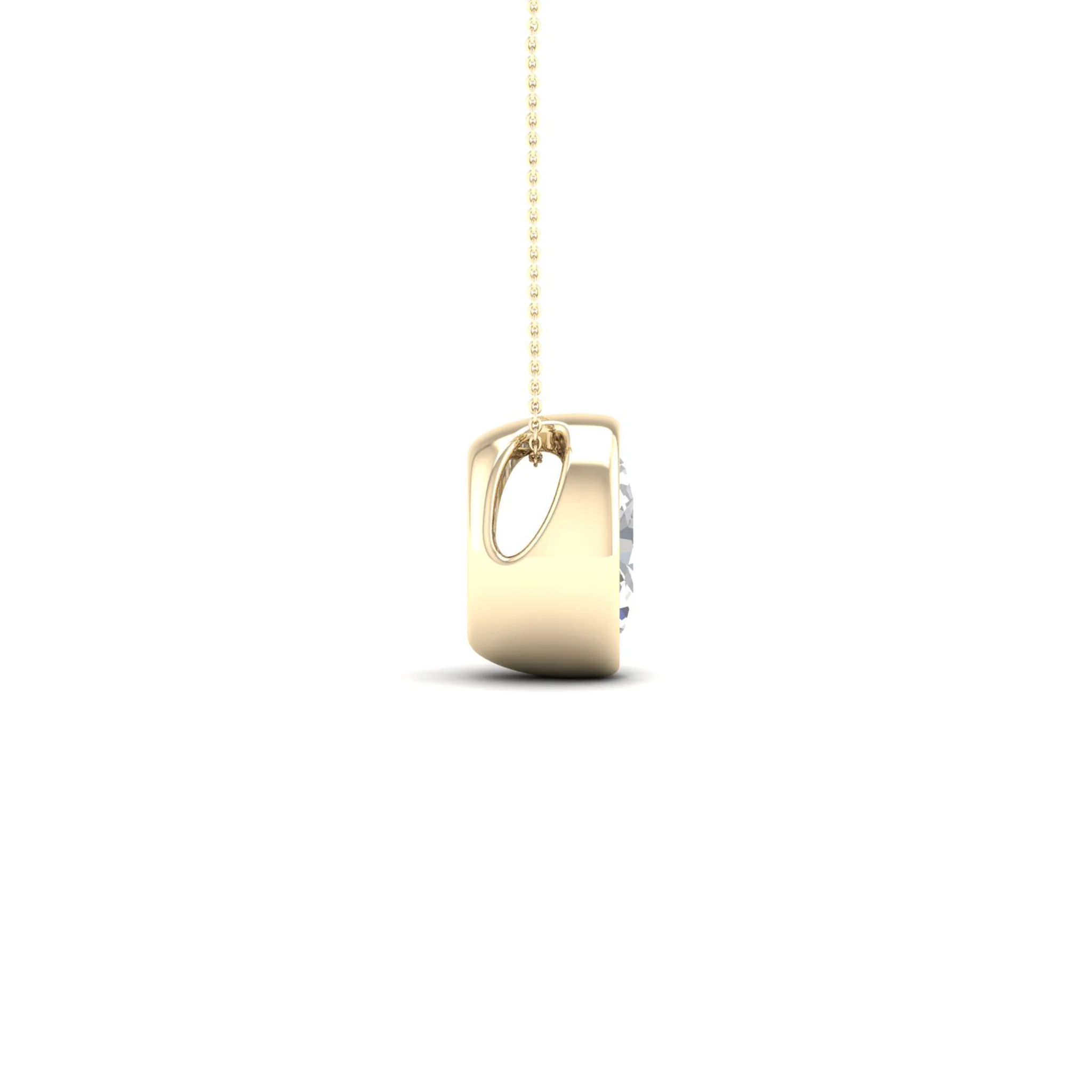 1/2 ctw Oval Bezel Set Solitaire Pendant - Image 3