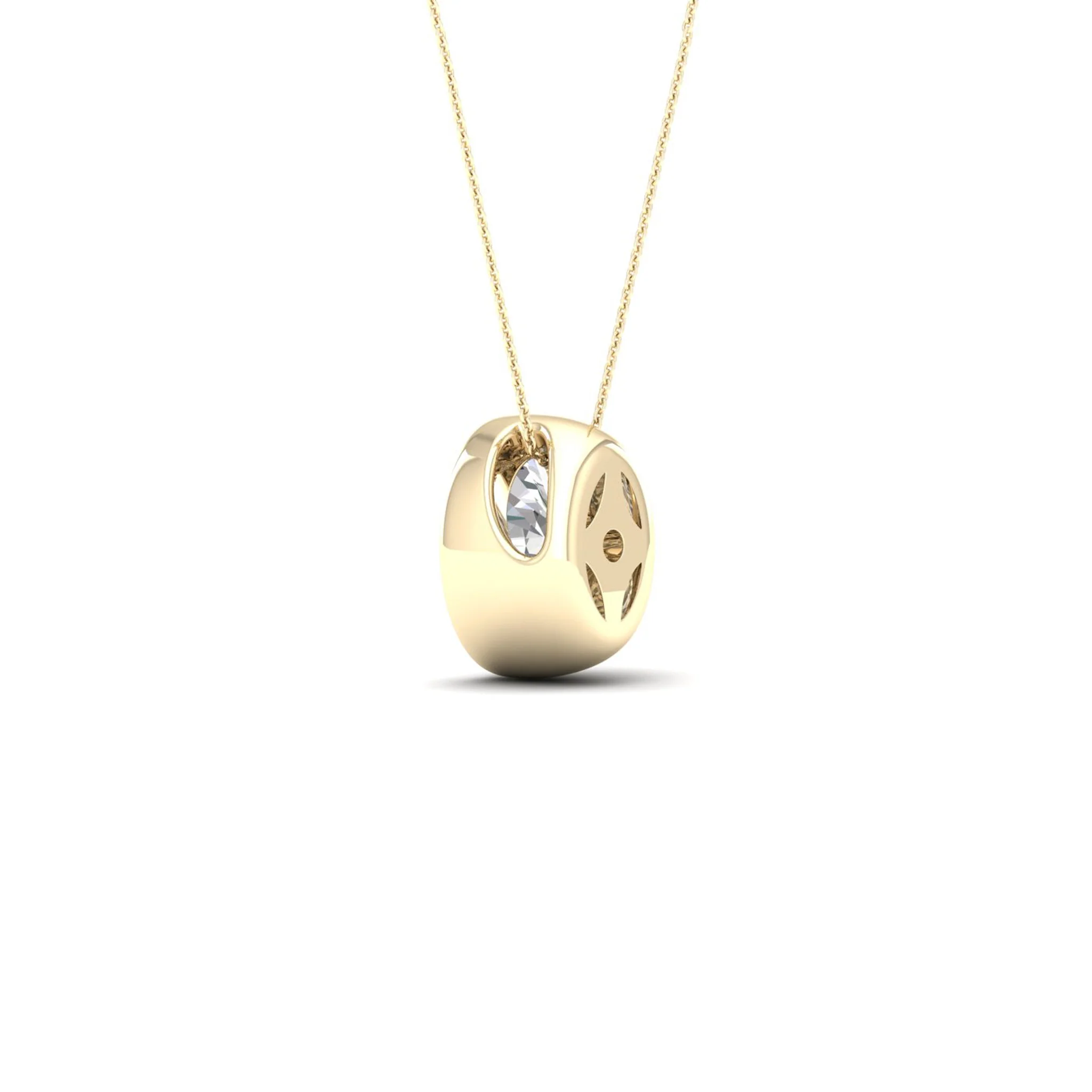 1/2 ctw Oval Bezel Set Solitaire Pendant - Image 4