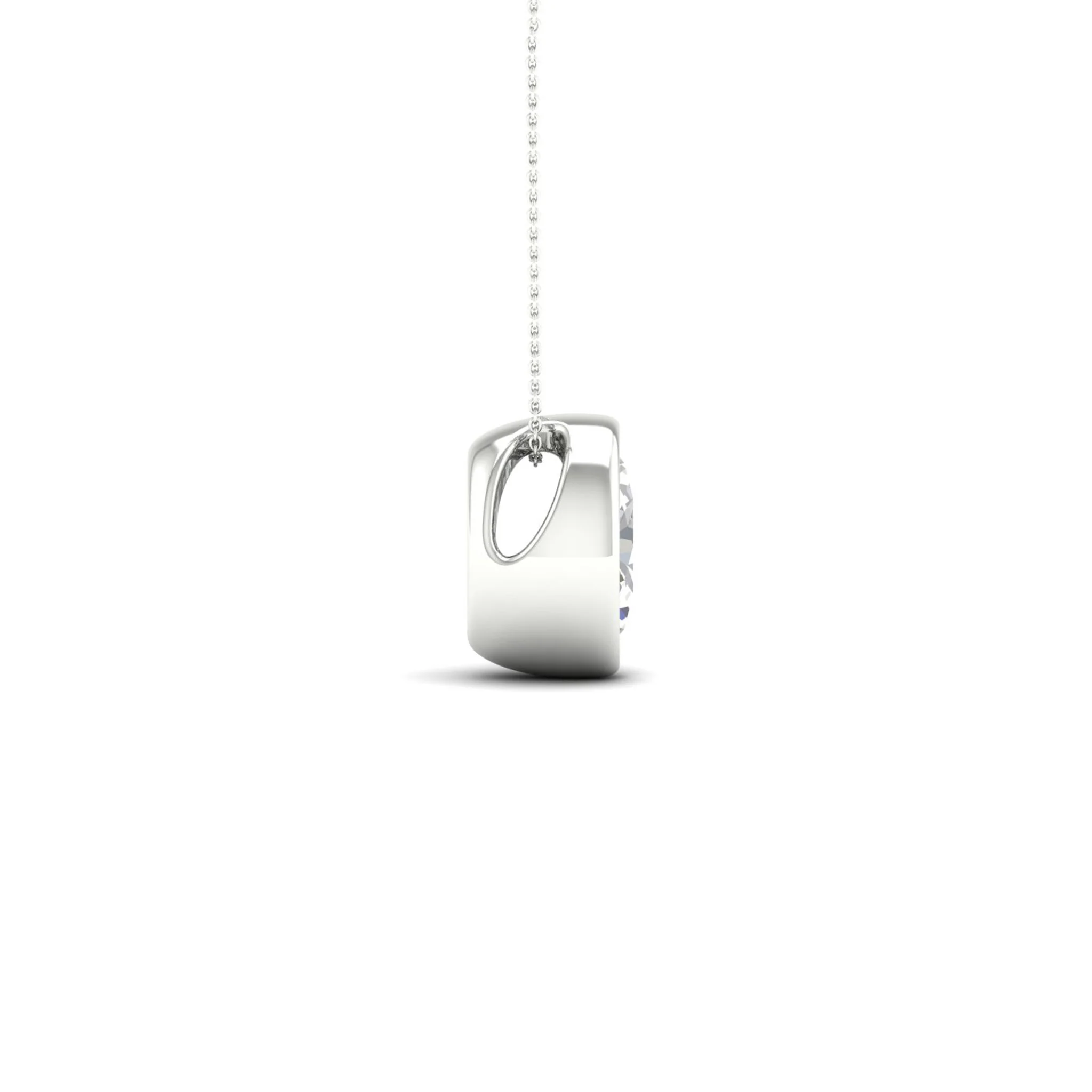 1/2 ctw Oval Bezel Set Solitaire Pendant - Image 7