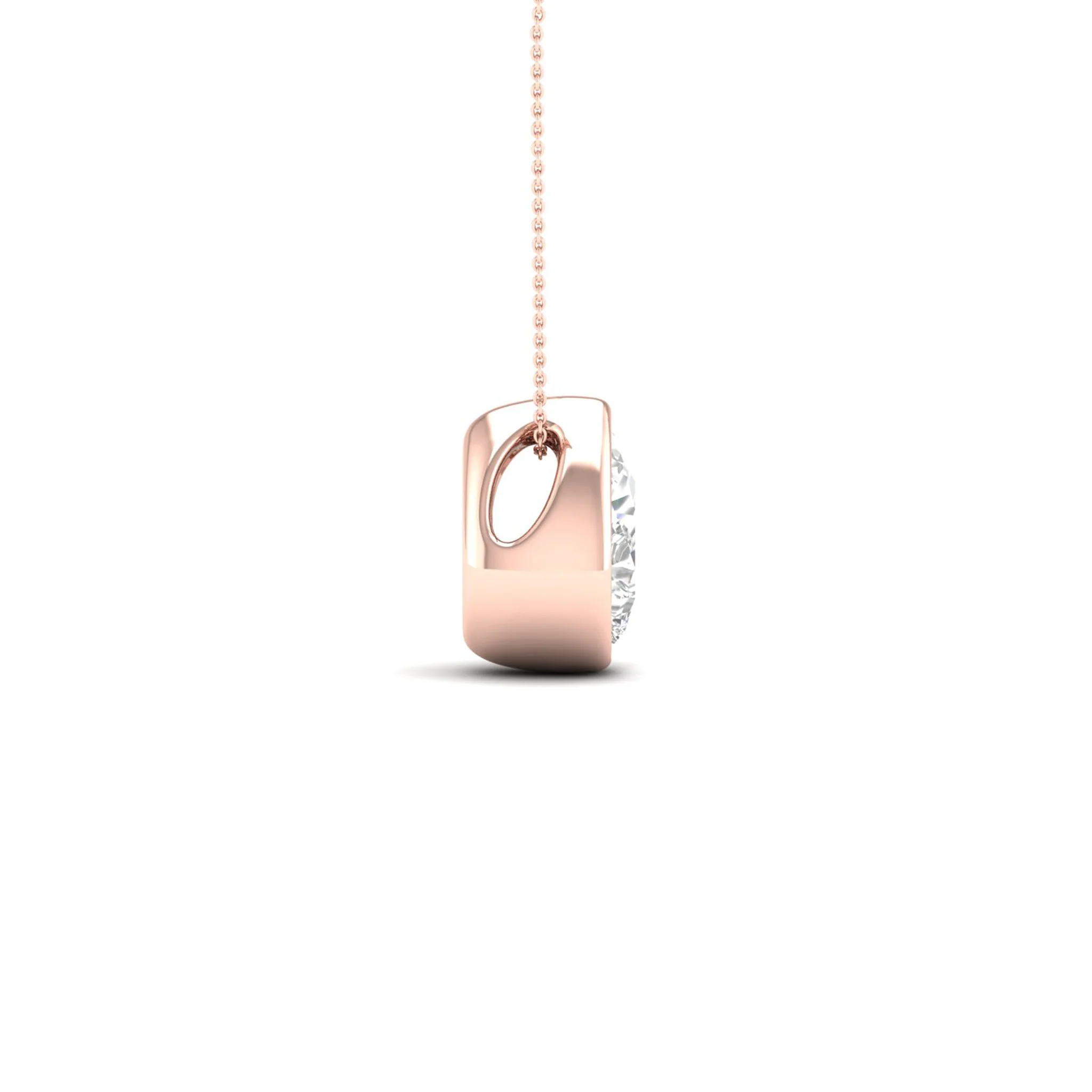 1/2 ctw Pear Bezel Set Solitaire Pendant - Image 11