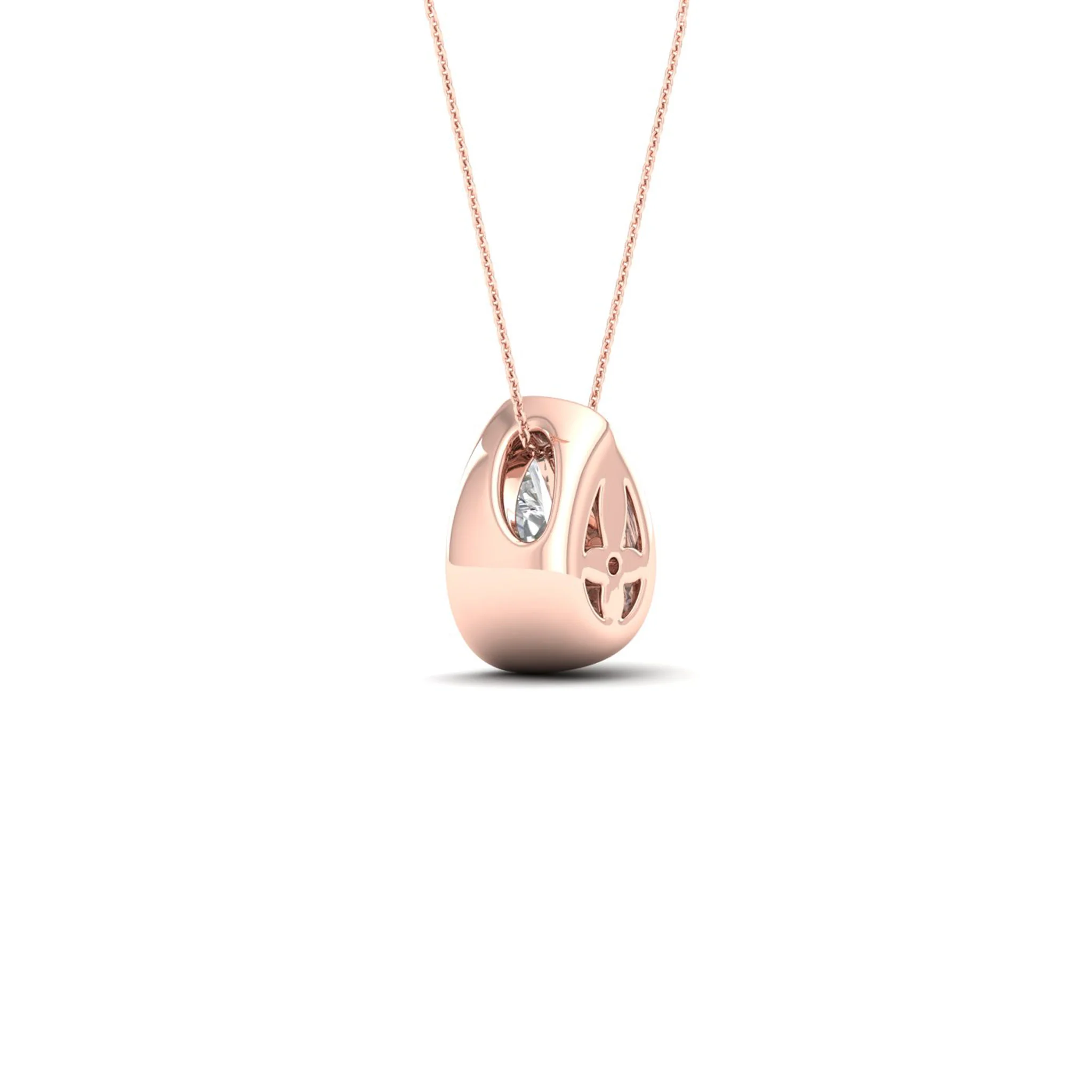 1/2 ctw Pear Bezel Set Solitaire Pendant - Image 12
