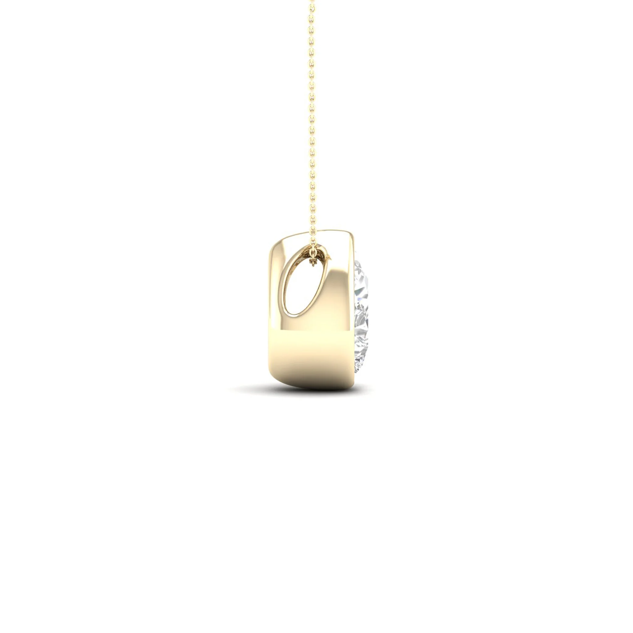 1/2 ctw Pear Bezel Set Solitaire Pendant - Image 3